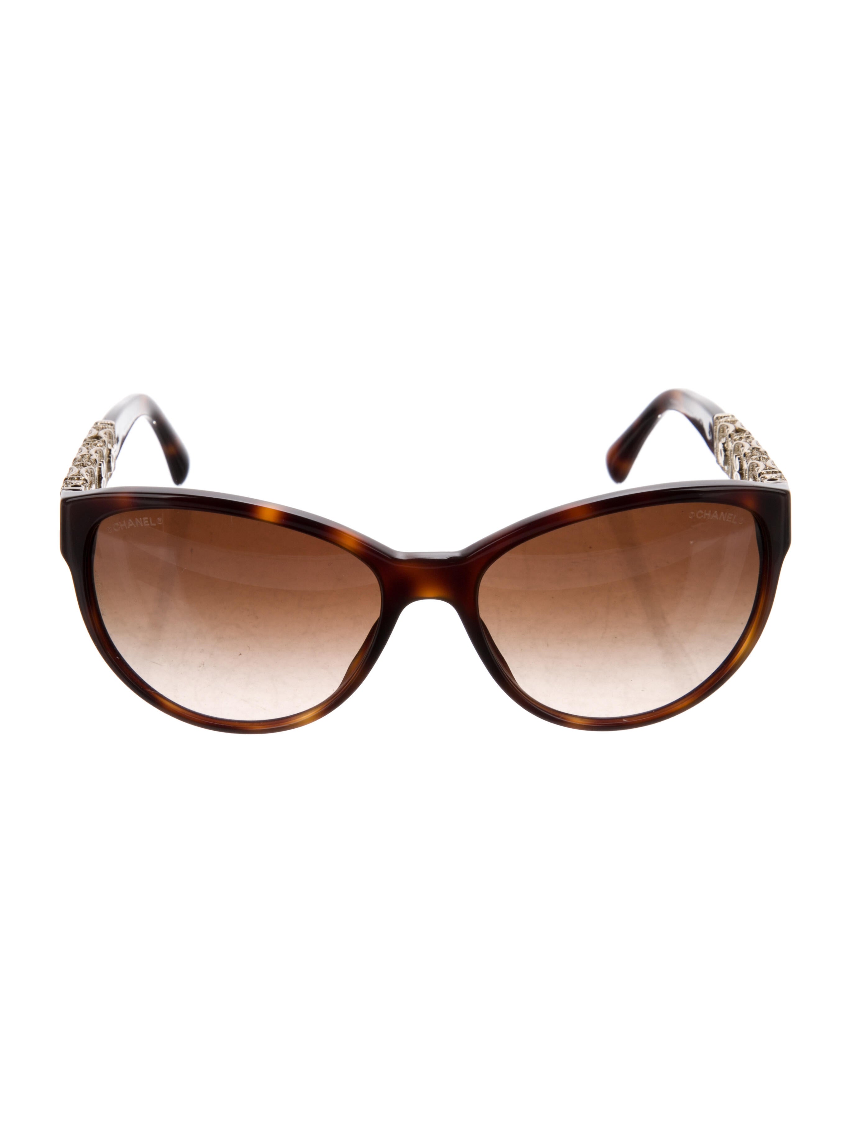 Chanel Interlocking CC Logo Cat-Eye Sunglasses - Brown Sunglasses