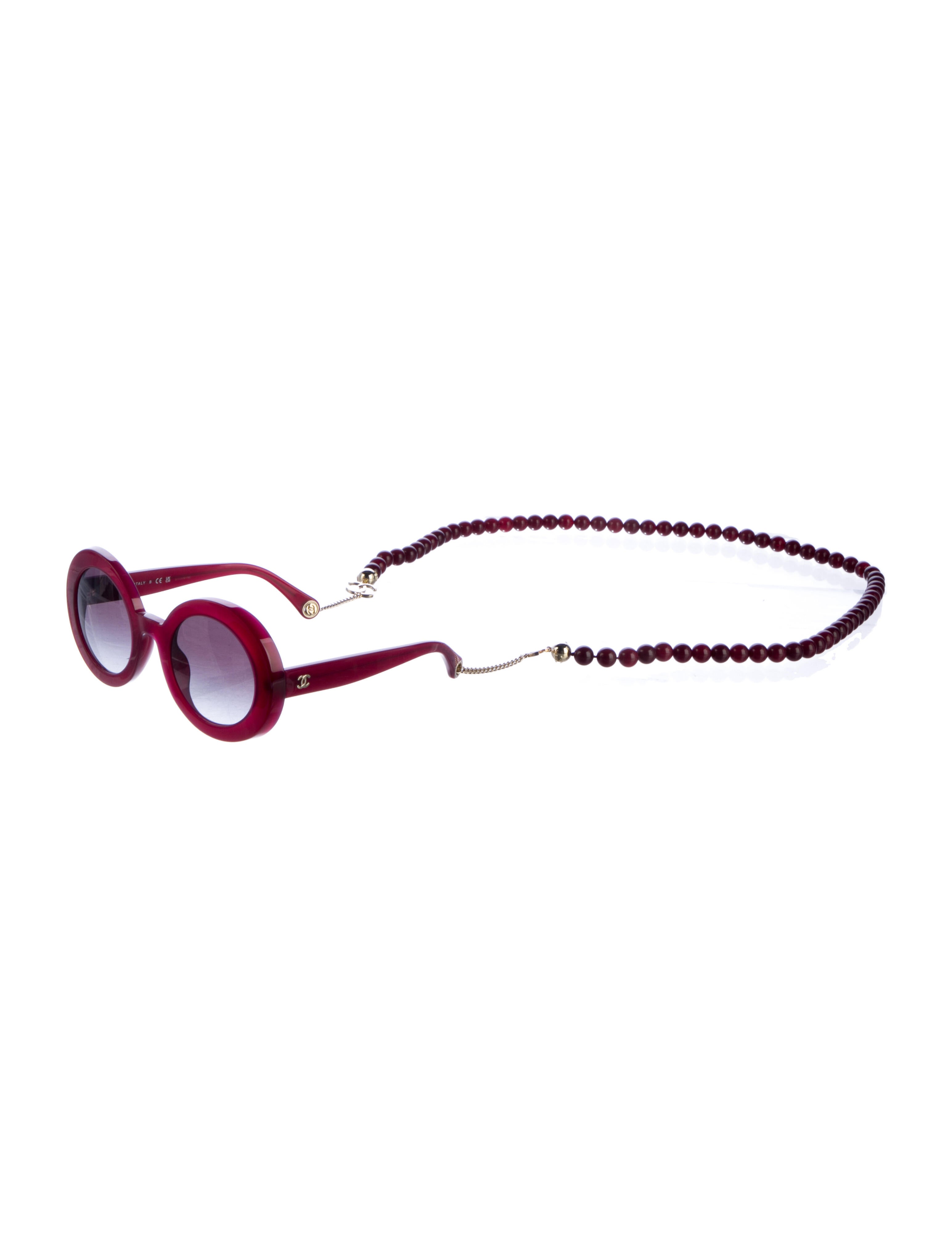 Chanel 2023 Interlocking CC Logo Sunglasses Burgundy Sunglasses