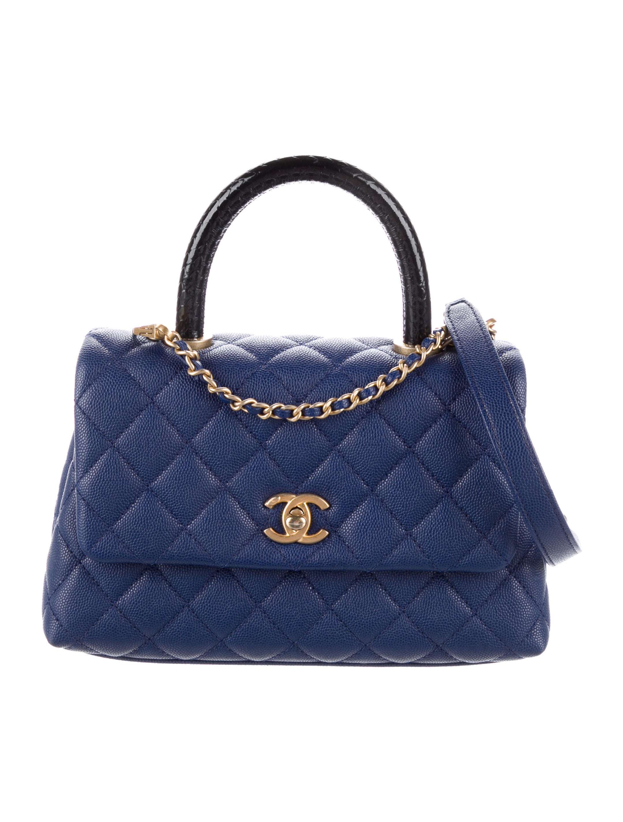 Chanel Mini Coco Handle Bag Blue Handle Bags, Handbags CHA911467