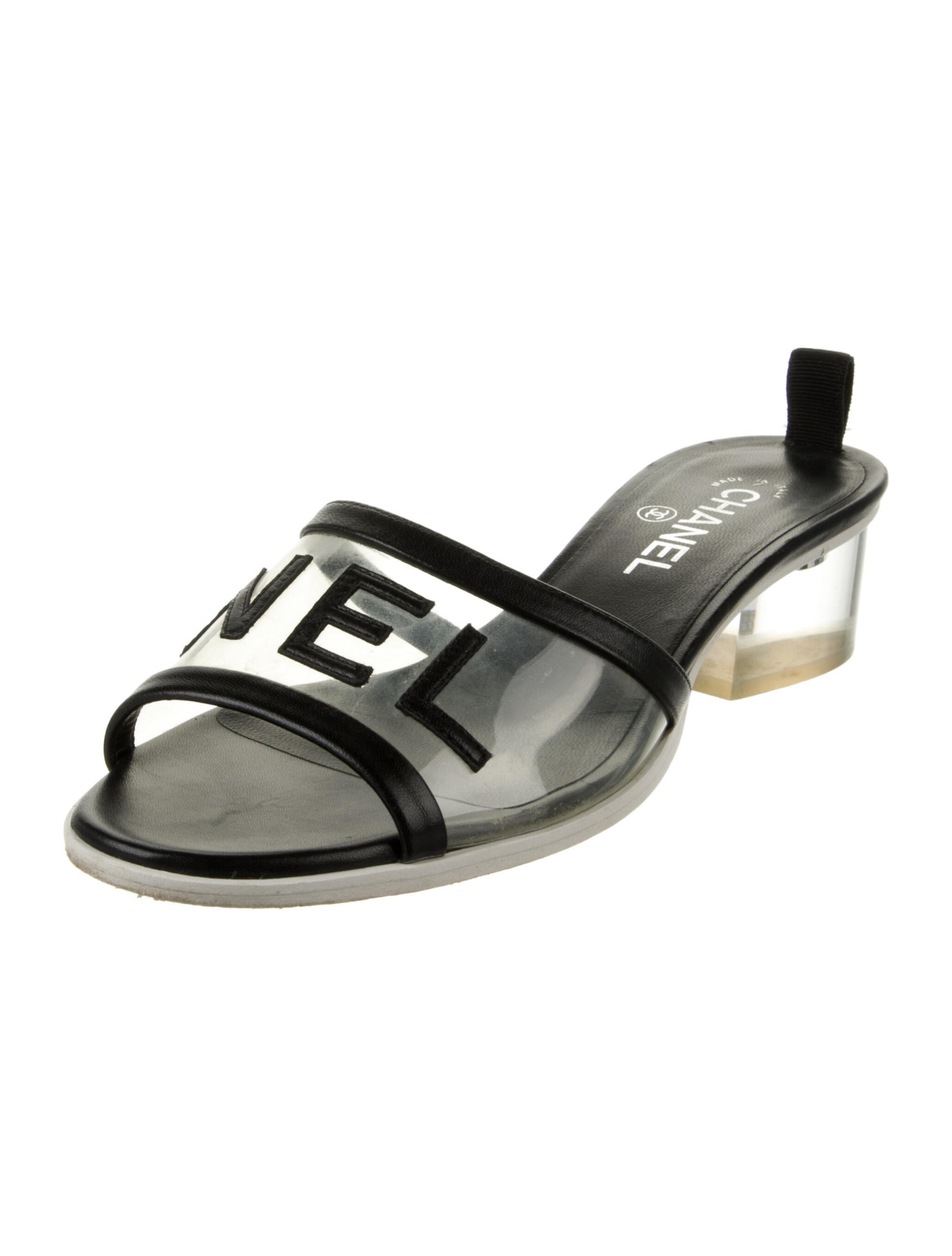 Chanel Interlocking CC Logo PVC Slides