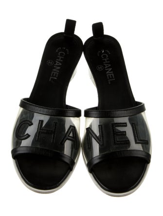 Chanel Interlocking CC Logo PVC Slides