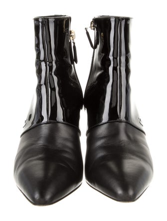 Chanel Interlocking CC Logo Patent Leather Boots