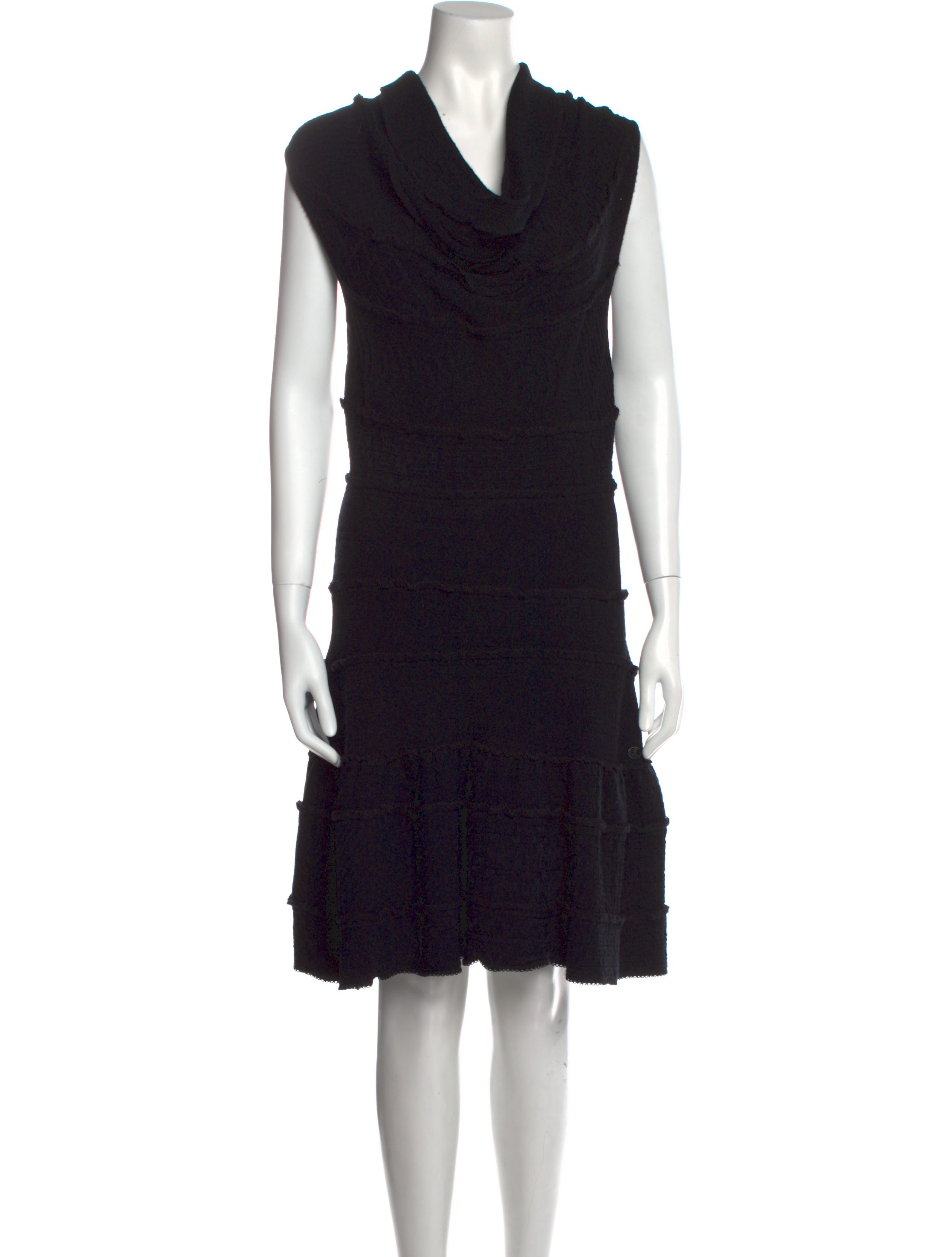 Chanel Vintage KneeLength Dress Black Dresses, Clothing CHA913157