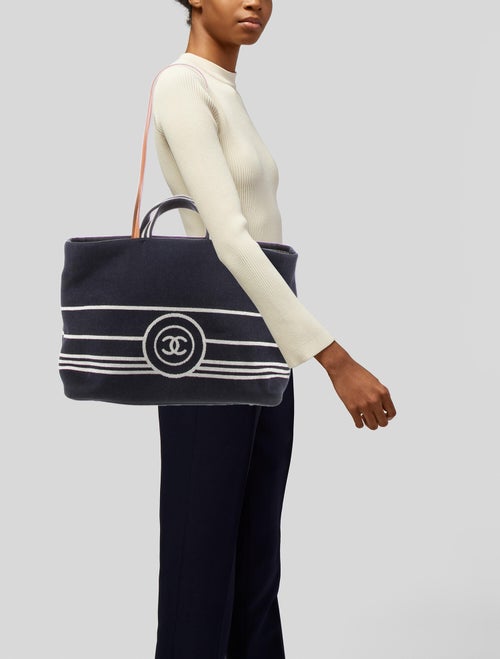 Chanel Large Denim CC Shopping Tote
