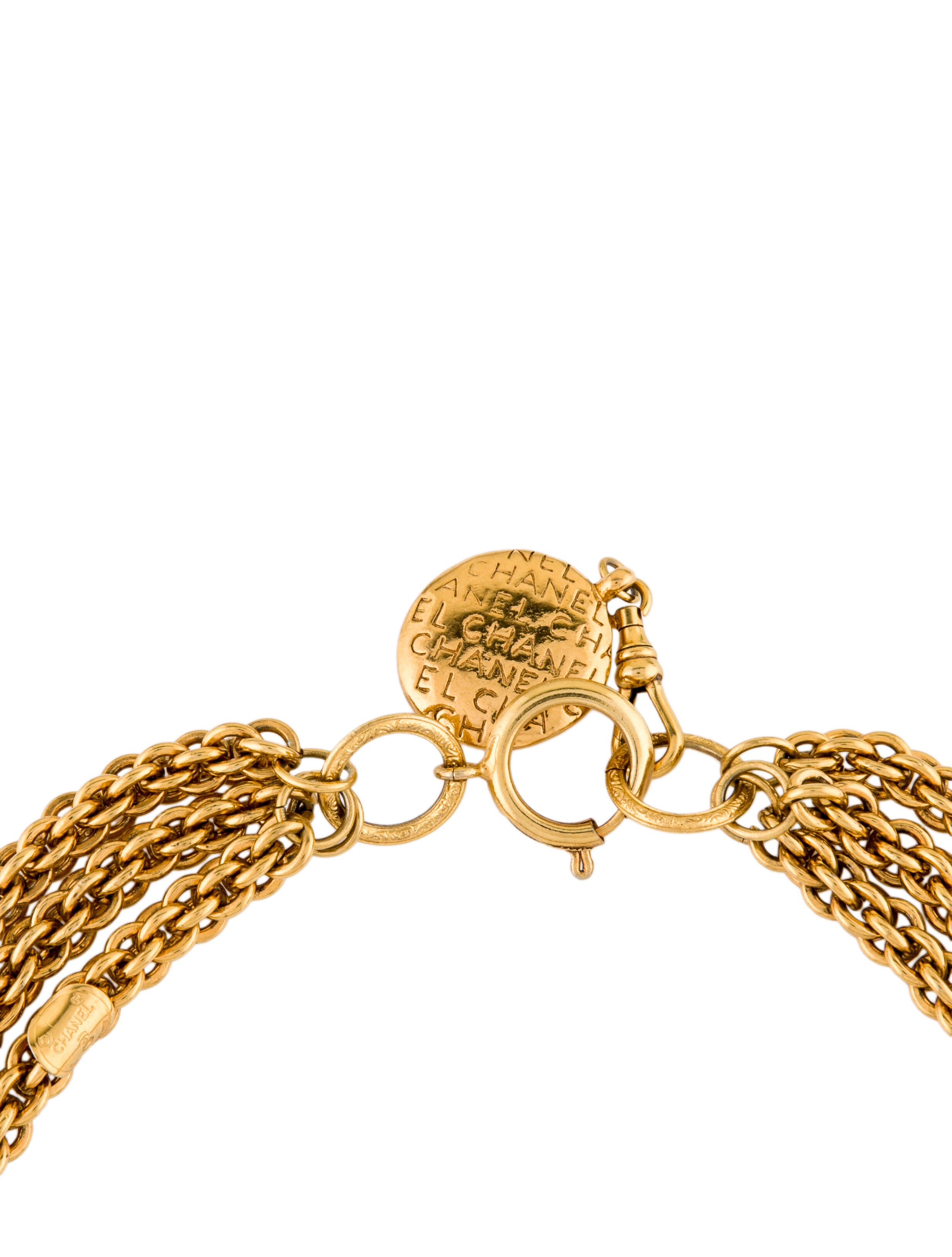 Chanel Vintage Chanel Multistrand Pendant Necklace GoldPlated