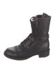 Chanel Interlocking CC Logo Leather Combat Boots