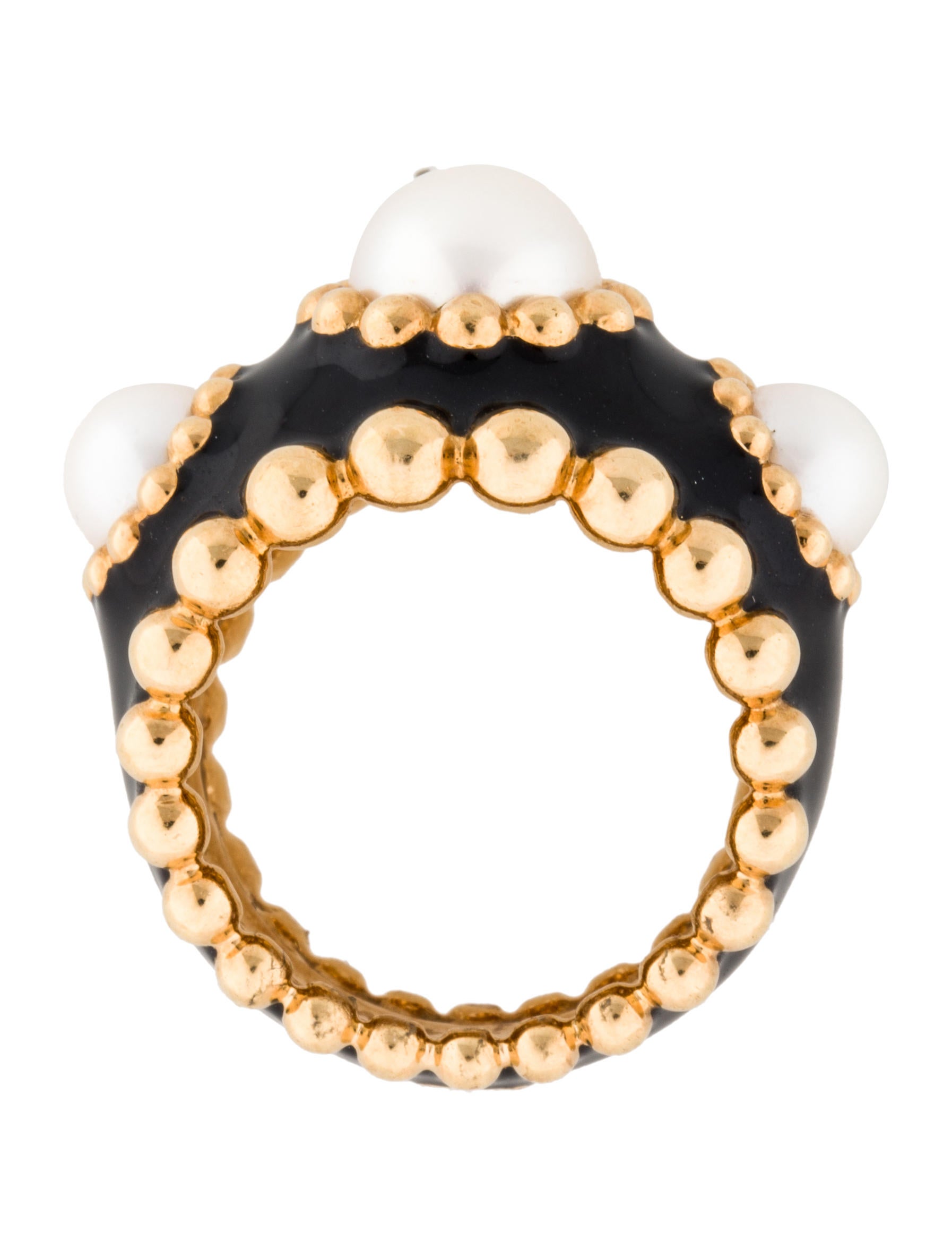 Chanel 18K Pearl Enamel Ring Rings CHA91599 The RealReal