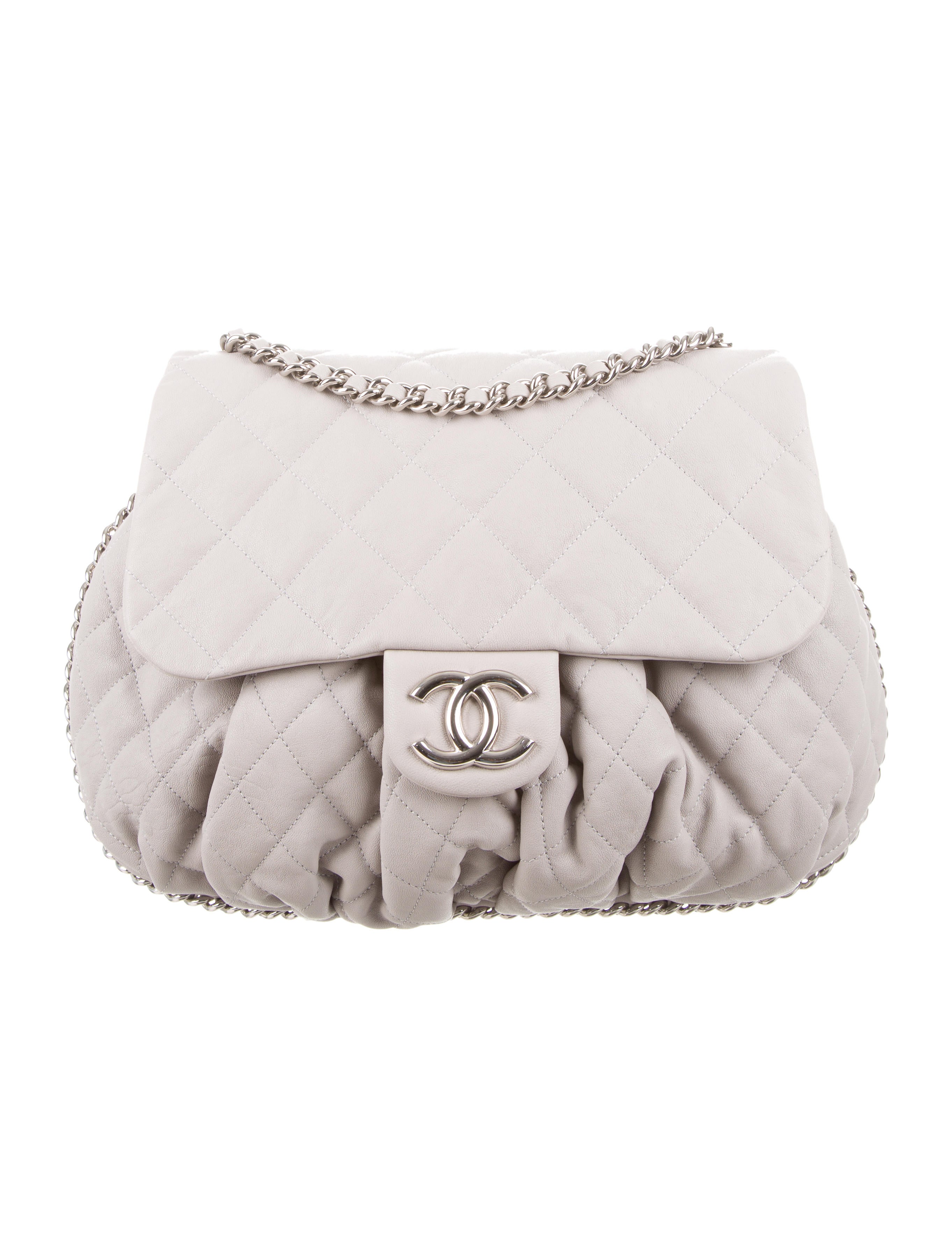 Chanel Large Chain Around Flap Bag Grey Shoulder Bags, Handbags