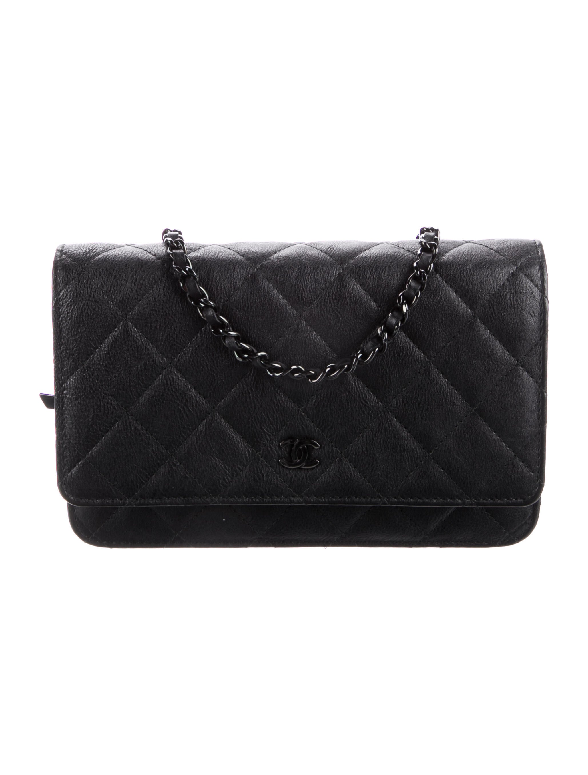 Chanel So Black Chevron Reissue Wallet on Chain Crossbody Bags