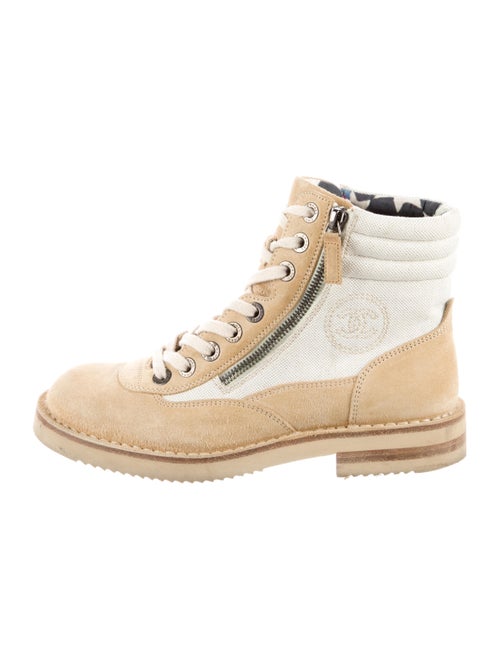 Chanel 2015 Interlocking CC Logo Combat Boots