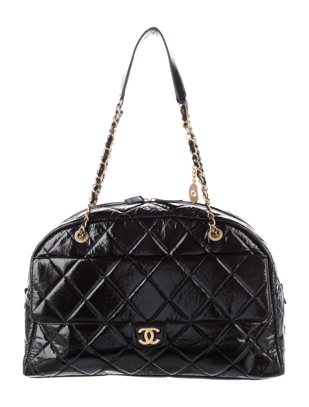 Chanel 2023 Patent Maxi Bowling Bag Gem