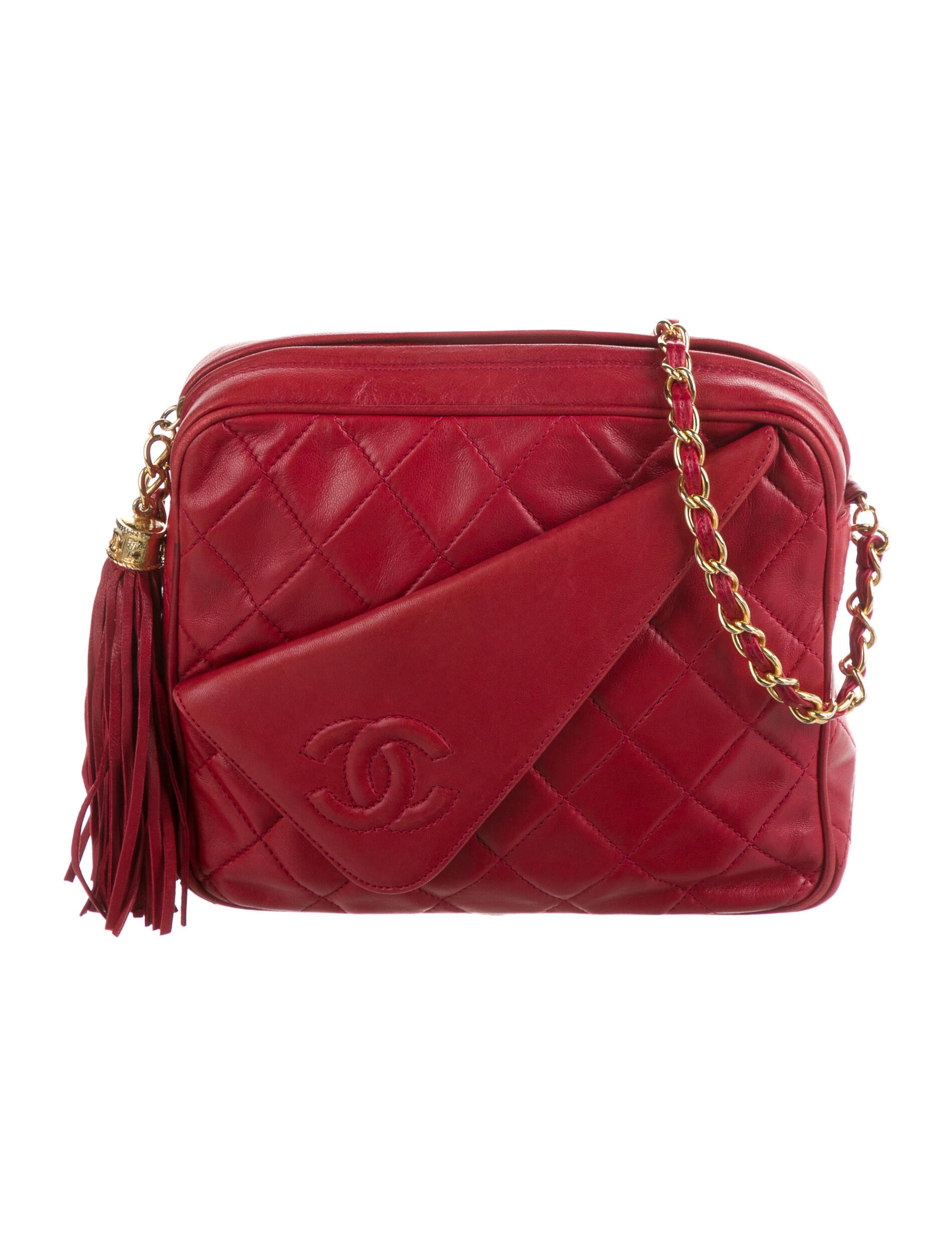Chanel CC Tassel Camera Bag Red Crossbody Bags, Handbags CHA956280