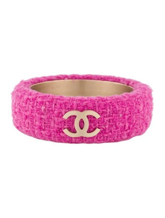 Chanel Tweed CC Bangle Bracelet