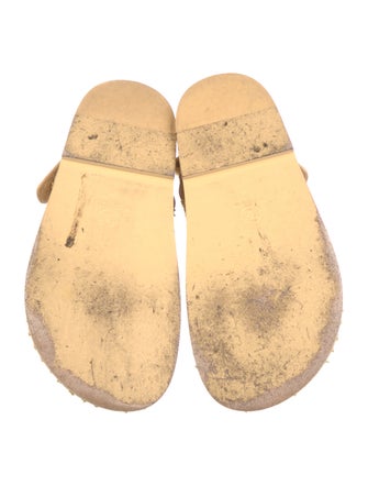 Chanel Interlocking CC Logo Raffia Sandals