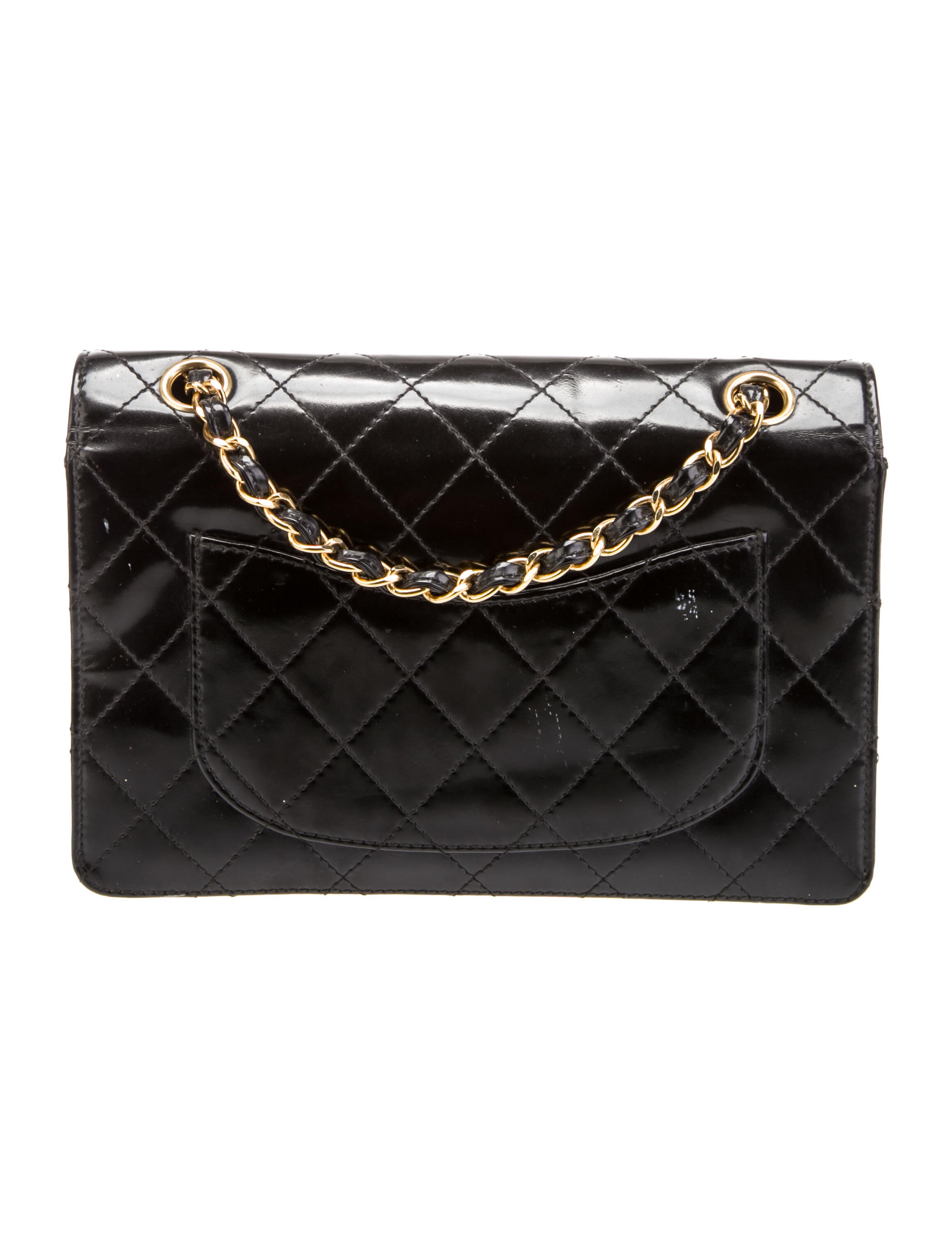 ショルダーバッグ CHANEL Chanel Black Patent Double Zip Camera Bag - Luxe Du Jour