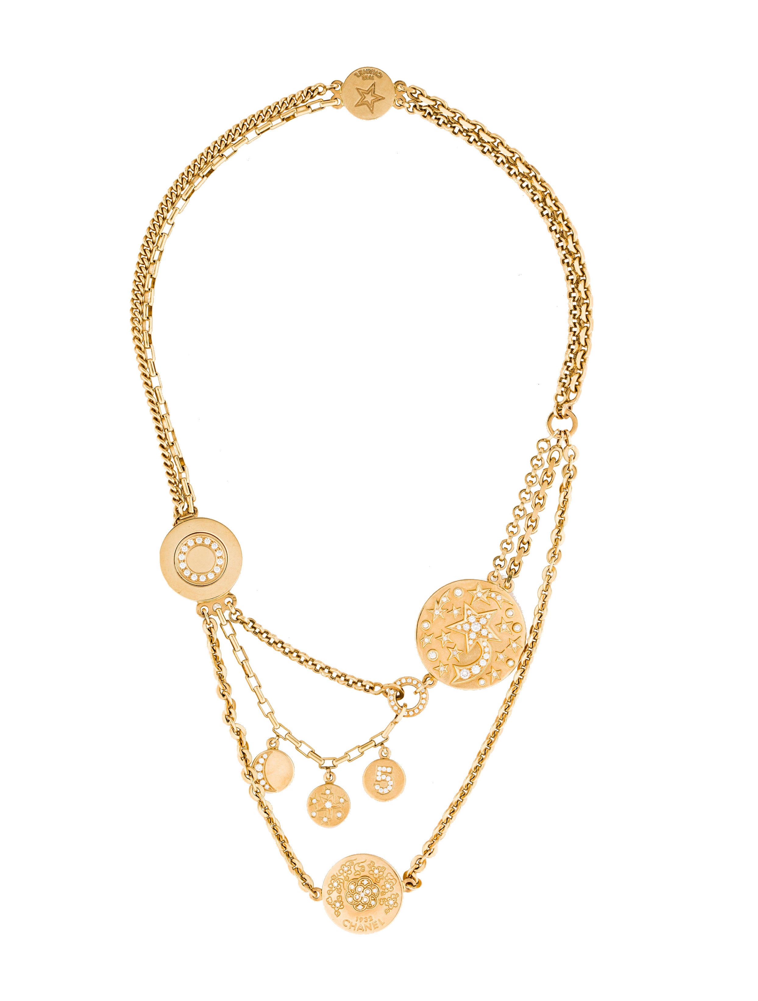 Chanel 18K Diamond Charm Necklace Necklaces CHA93650 The RealReal