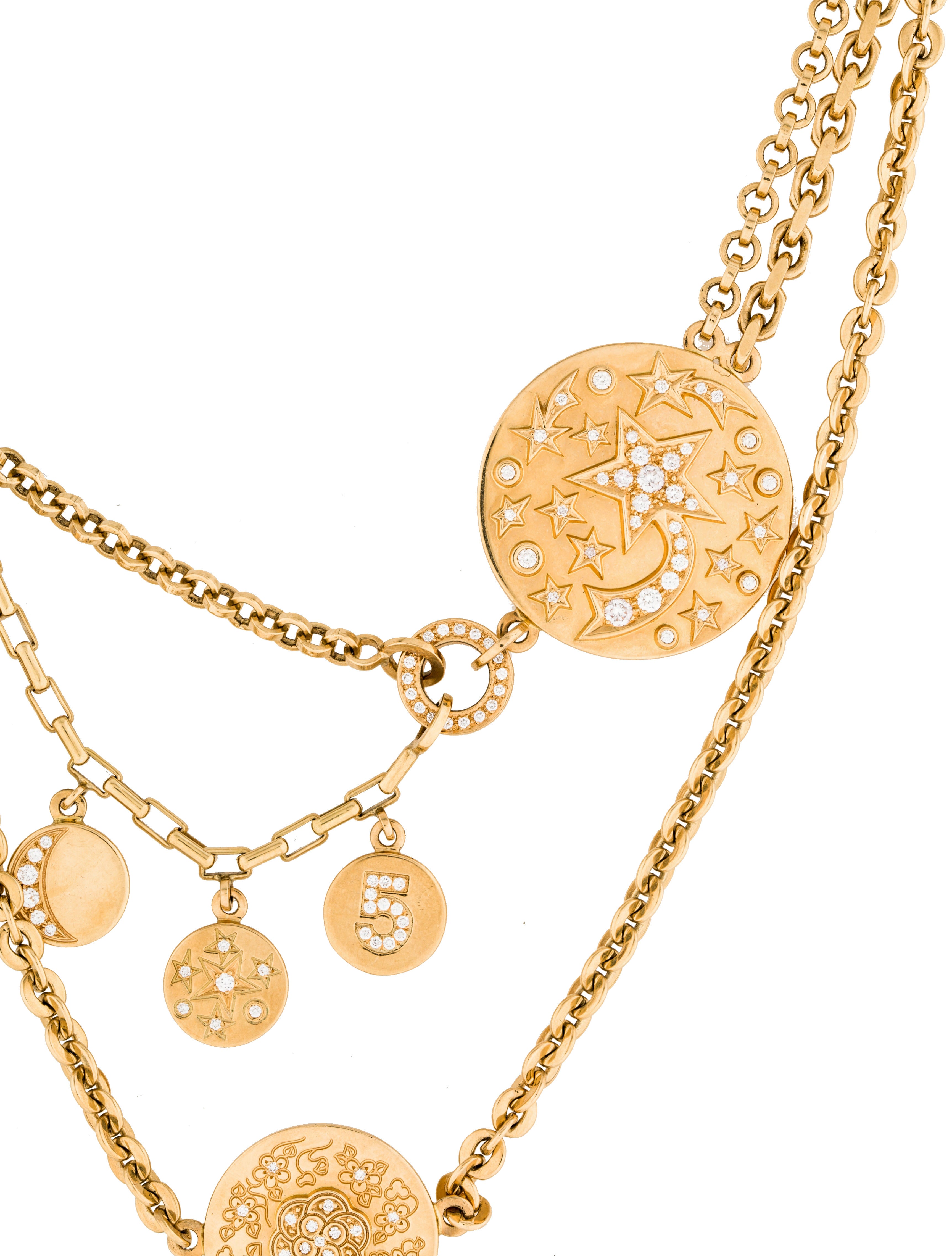 Chanel 18K Diamond Charm Necklace Necklaces CHA93650 The RealReal