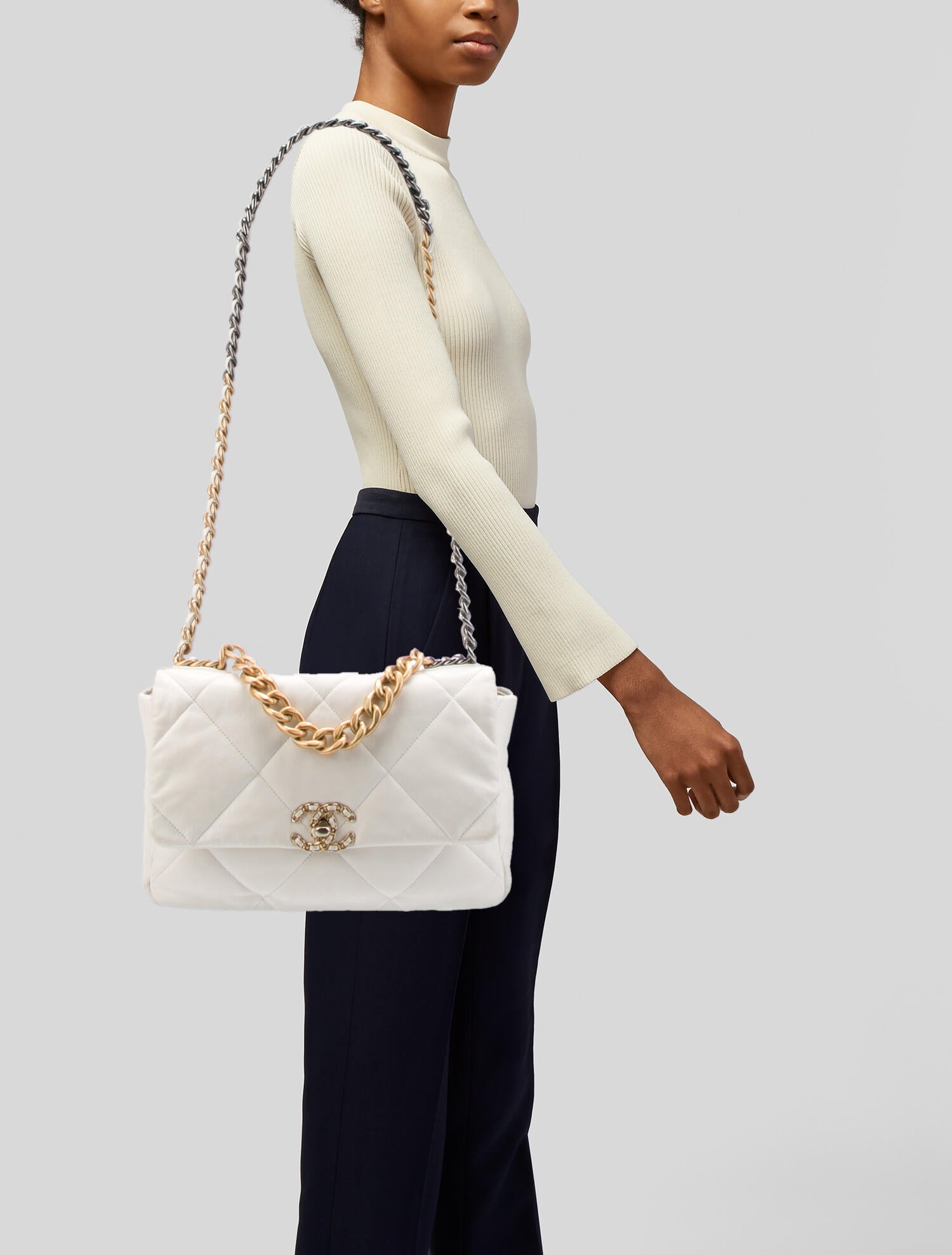 Chanel Medium 19 Flap Bag Shoulder Bags, Handbags The RealReal