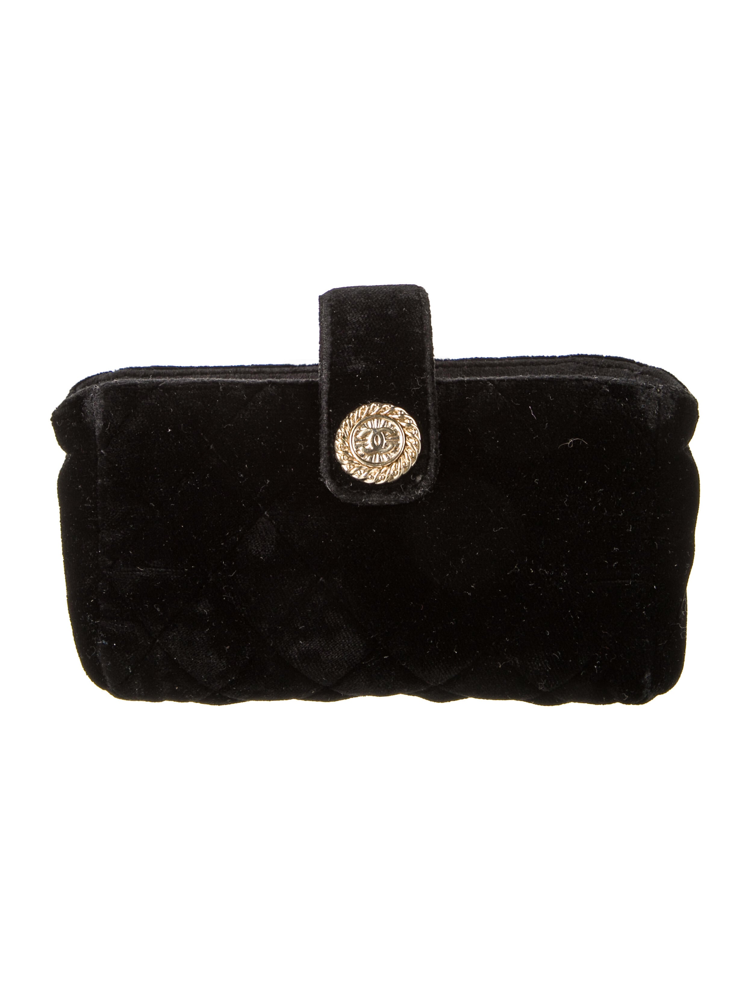 Chanel Interlocking CC Logo Velvet Pouch