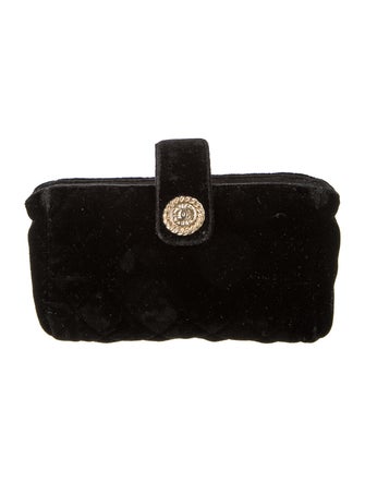 Chanel Interlocking CC Logo Velvet Pouch