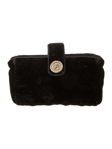 Chanel Wallets Interlocking CC Logo Velvet Pouch
