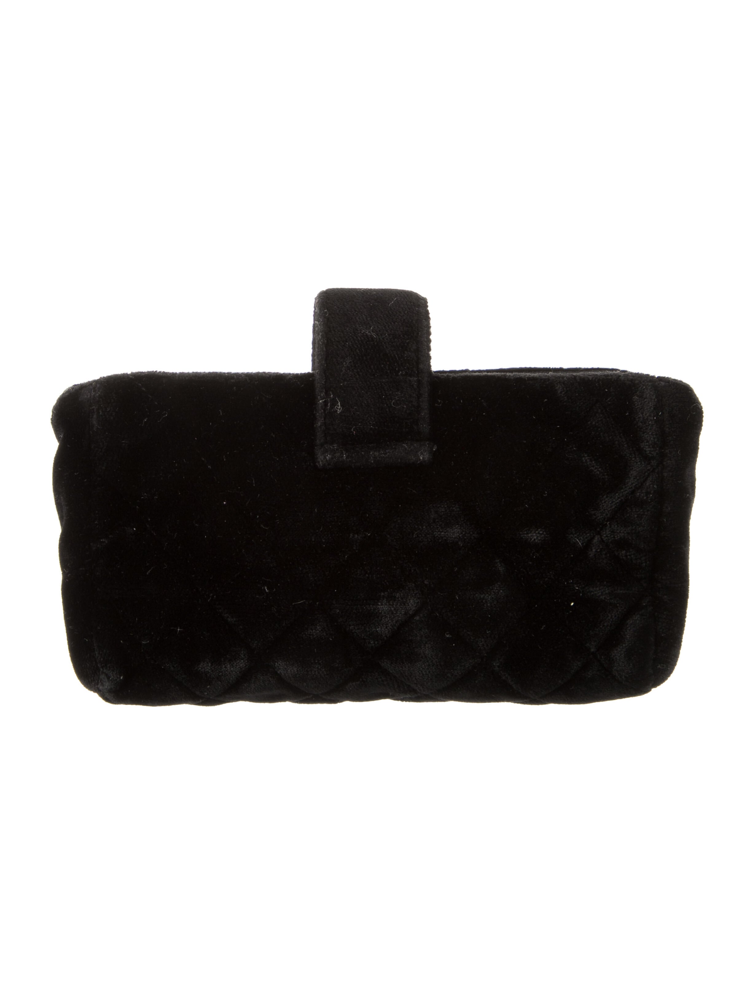 Chanel Interlocking CC Logo Velvet Pouch