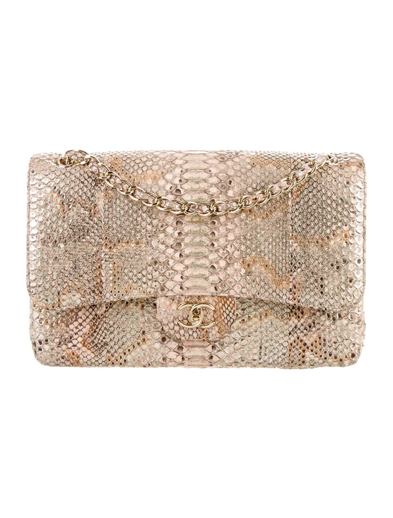 Chanel Python Jumbo Double Flap Bag