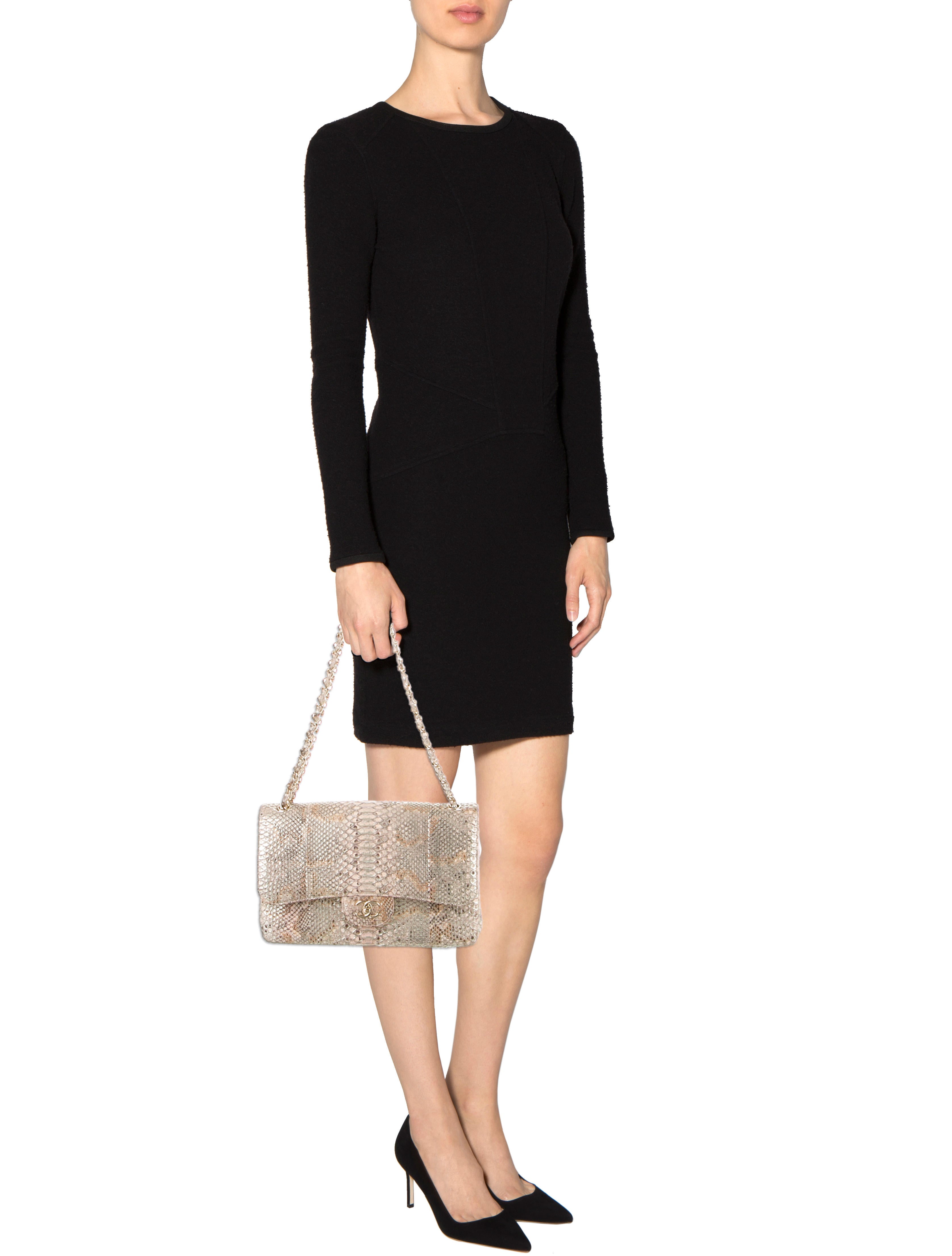 Chanel Python Jumbo Double Flap Bag