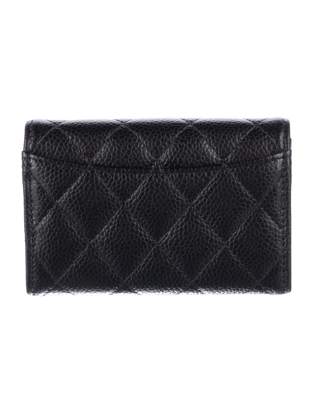 Chanel Card Holder Flap Interlocking CC Logo Wallet