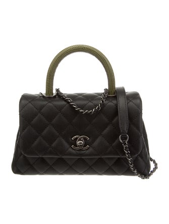 Chanel Lizard-Trimmed Mini Coco Handle Bag