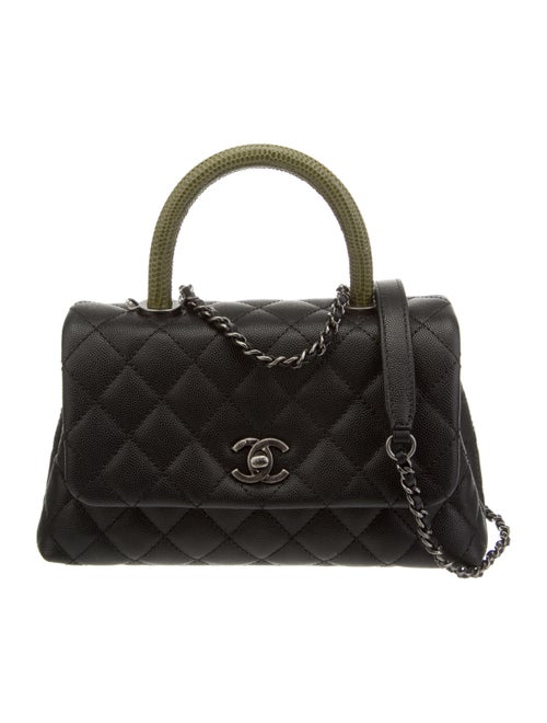 Chanel Lizard-Trimmed Mini Coco Handle Bag