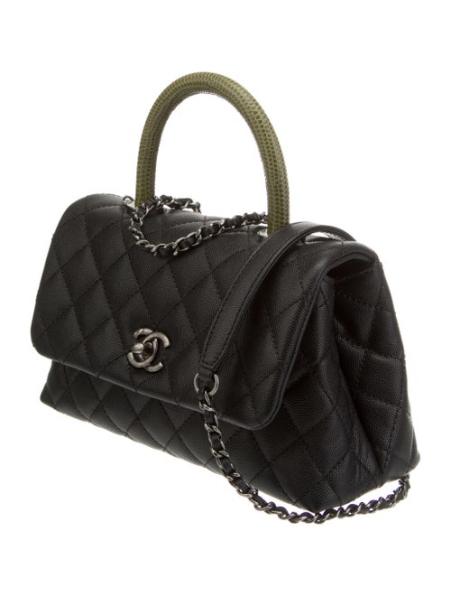 Chanel Lizard-Trimmed Mini Coco Handle Bag