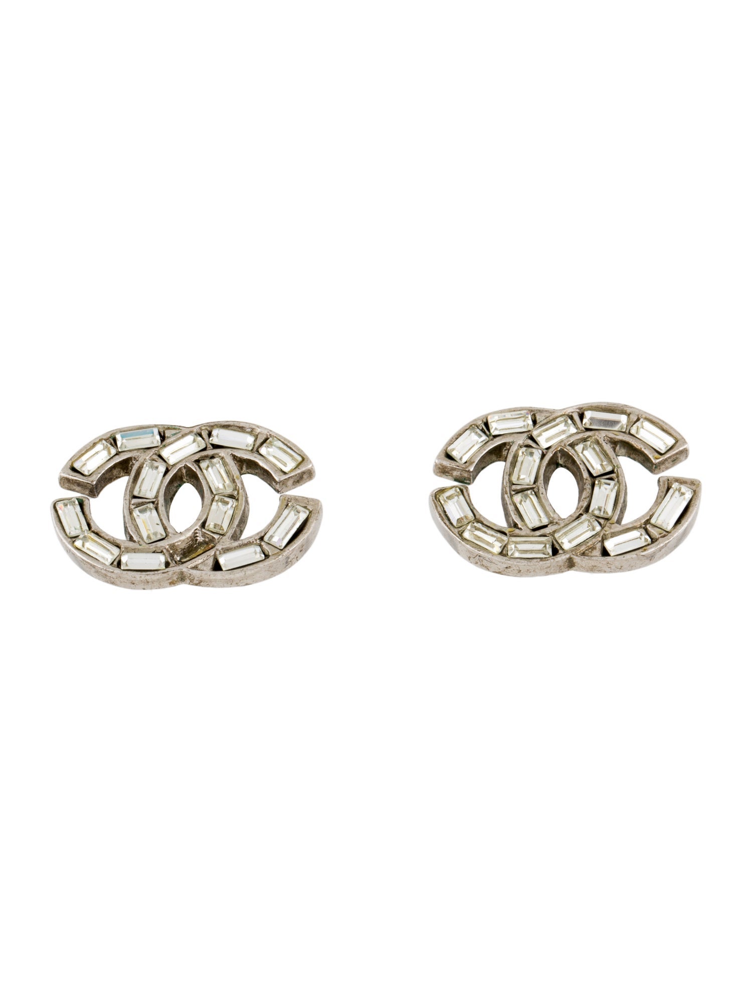 Chanel Vintage Strass CC Drop Earrings