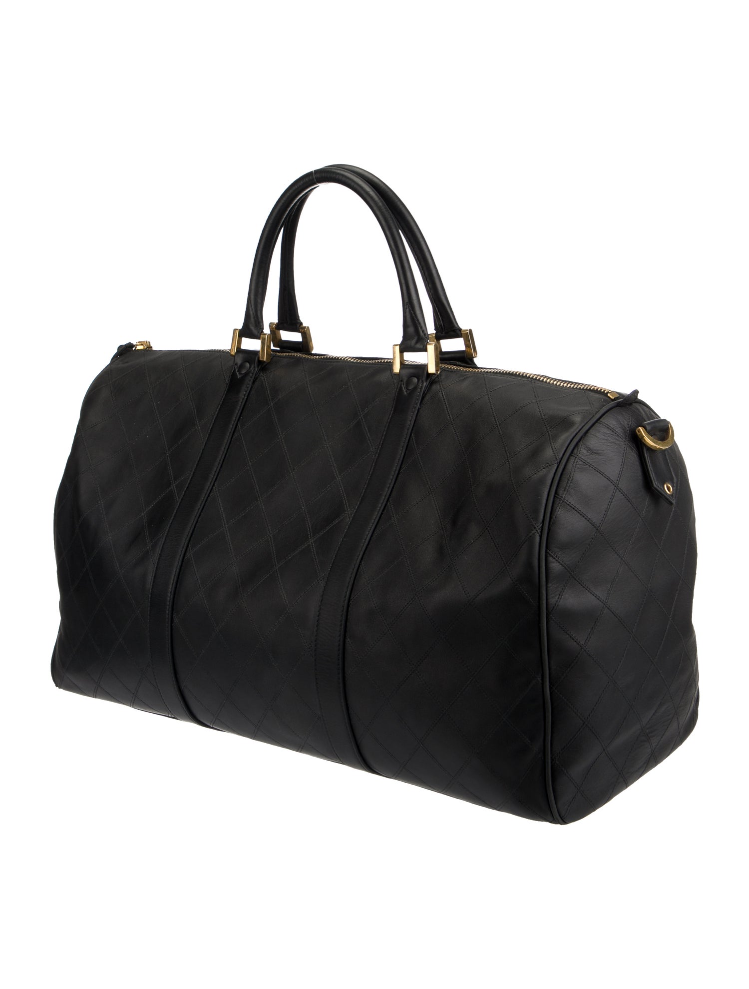 Chanel Quilted Duffle Bag Black Luggage and Travel, Handbags