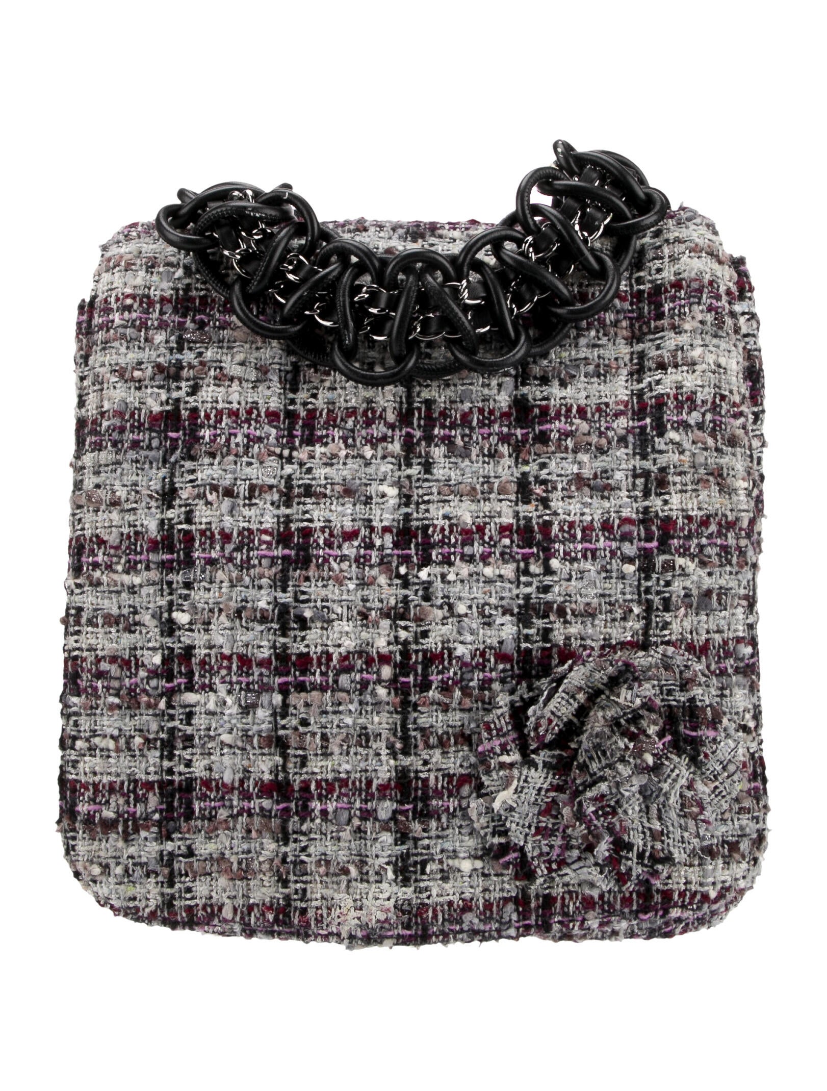 Chanel Tweed Camellia Messenger Bag