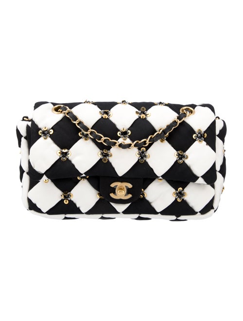 Chanel 2021 Medium Checkered Embellished Flap Bag