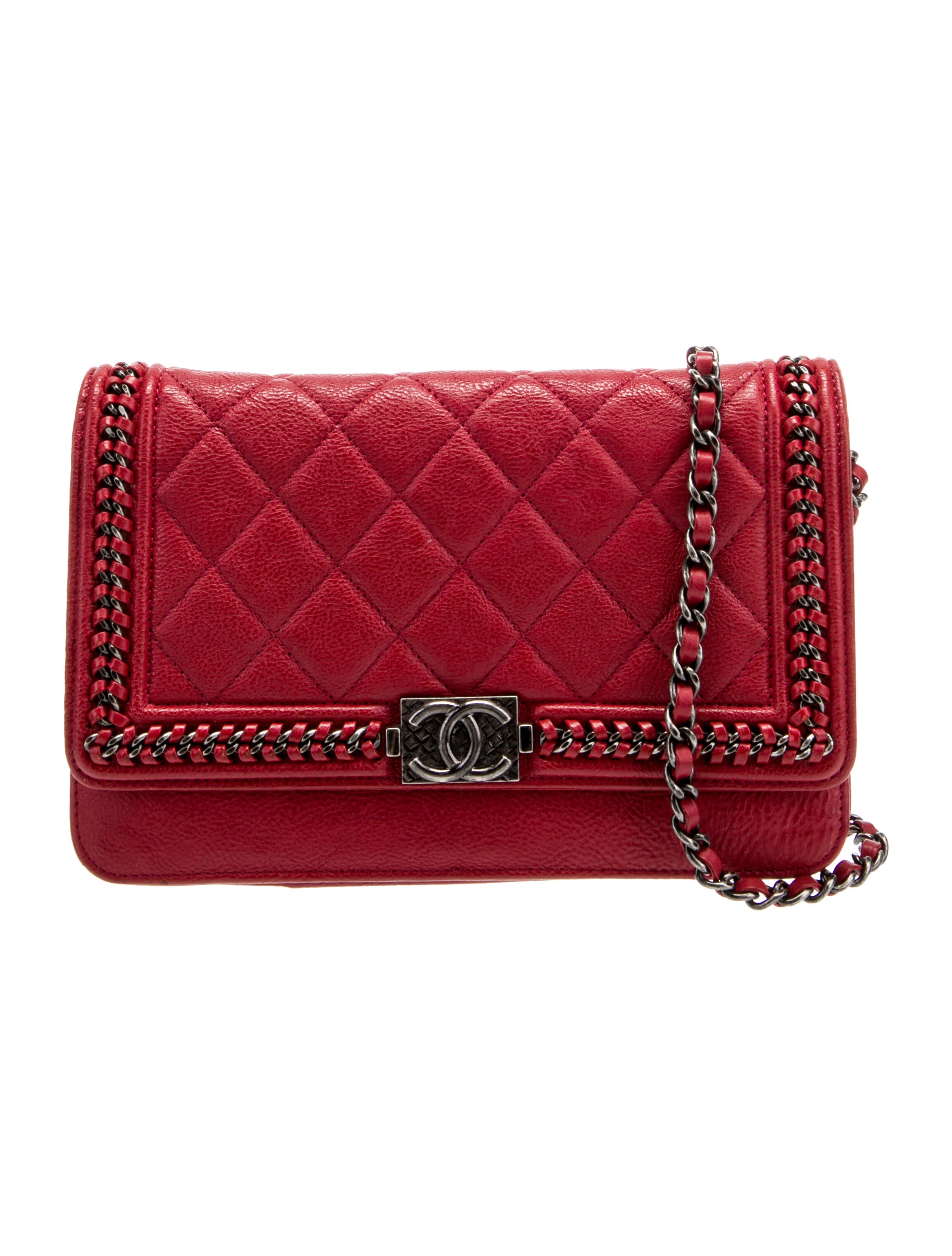 Chanel Chain Around Boy Wallet On Chain Red Crossbody Bags, Handbags