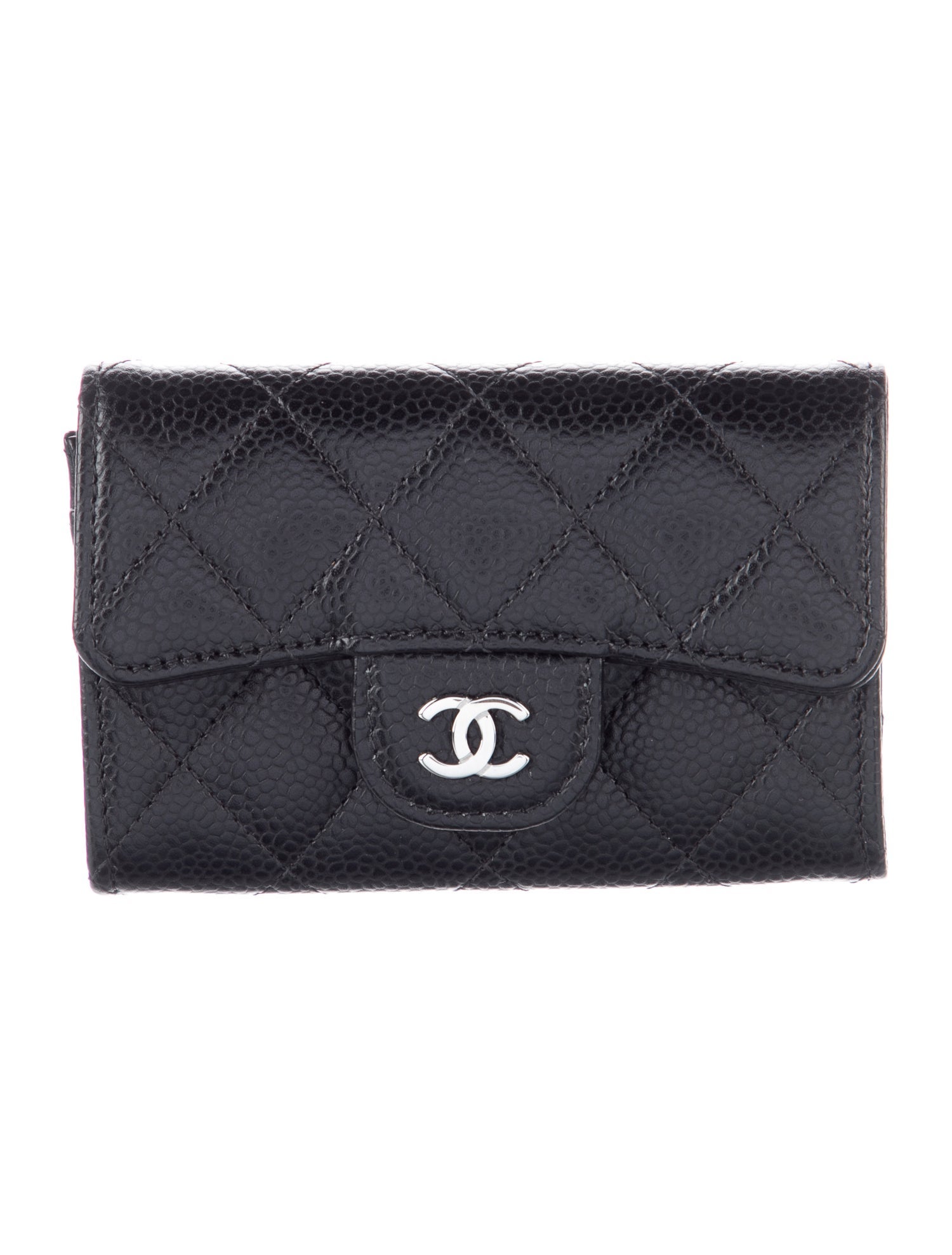 Chanel Card Holder Flap Quilted Pattern Coin Pouch w/ Tags Black Wallets, Accessories