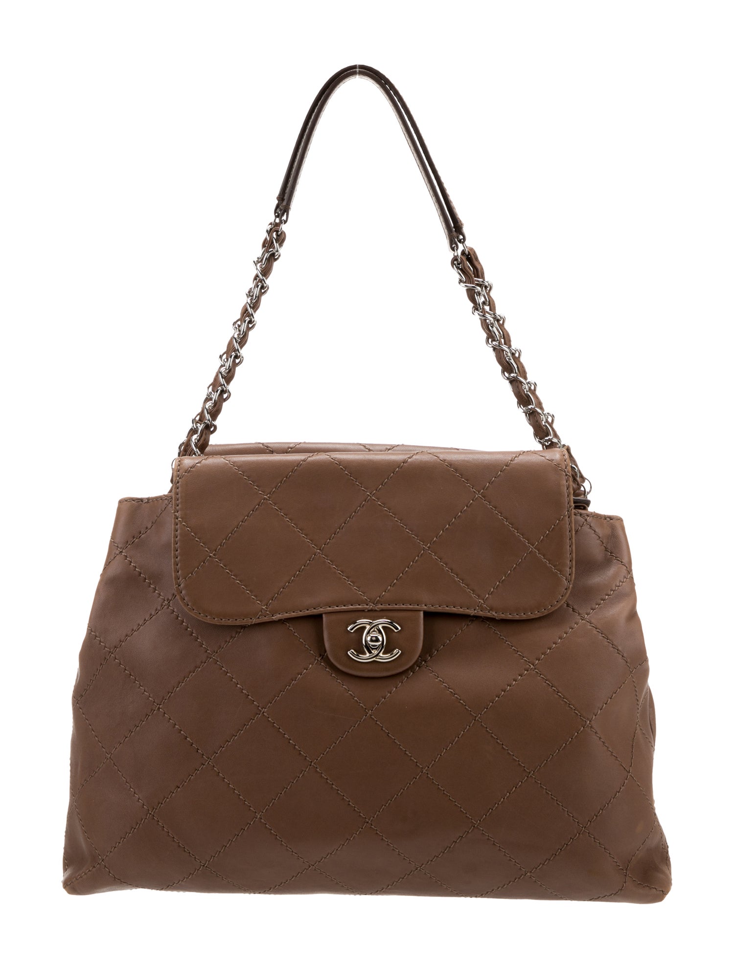 Chanel Wild Stitch Double Flap Tote - Brown Totes, Handbags