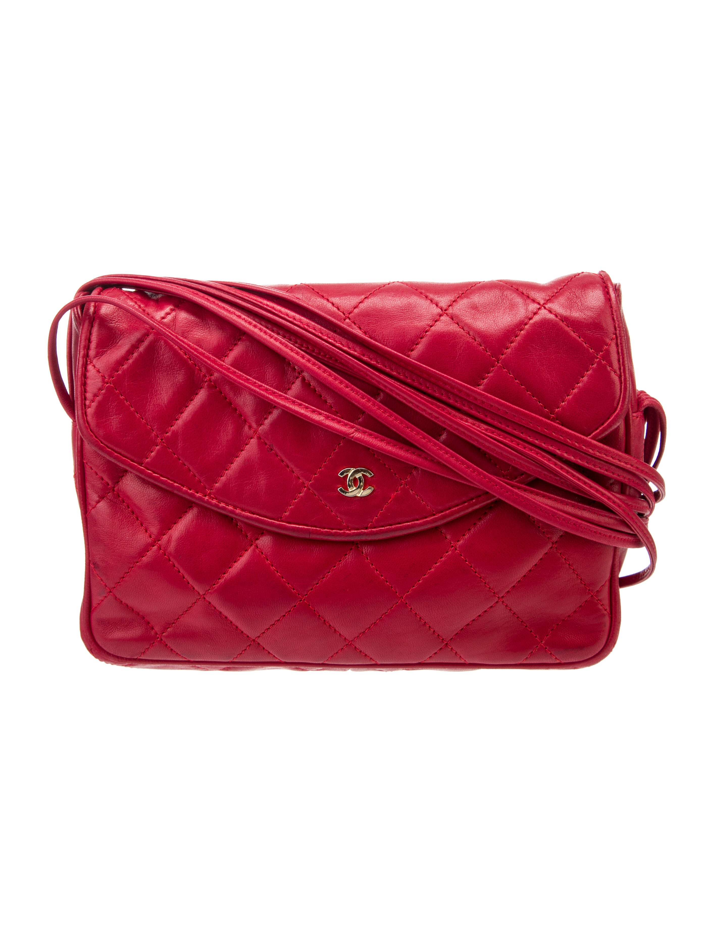 Chanel Vintage Quilted Flap Bag Red Crossbody Bags, Handbags