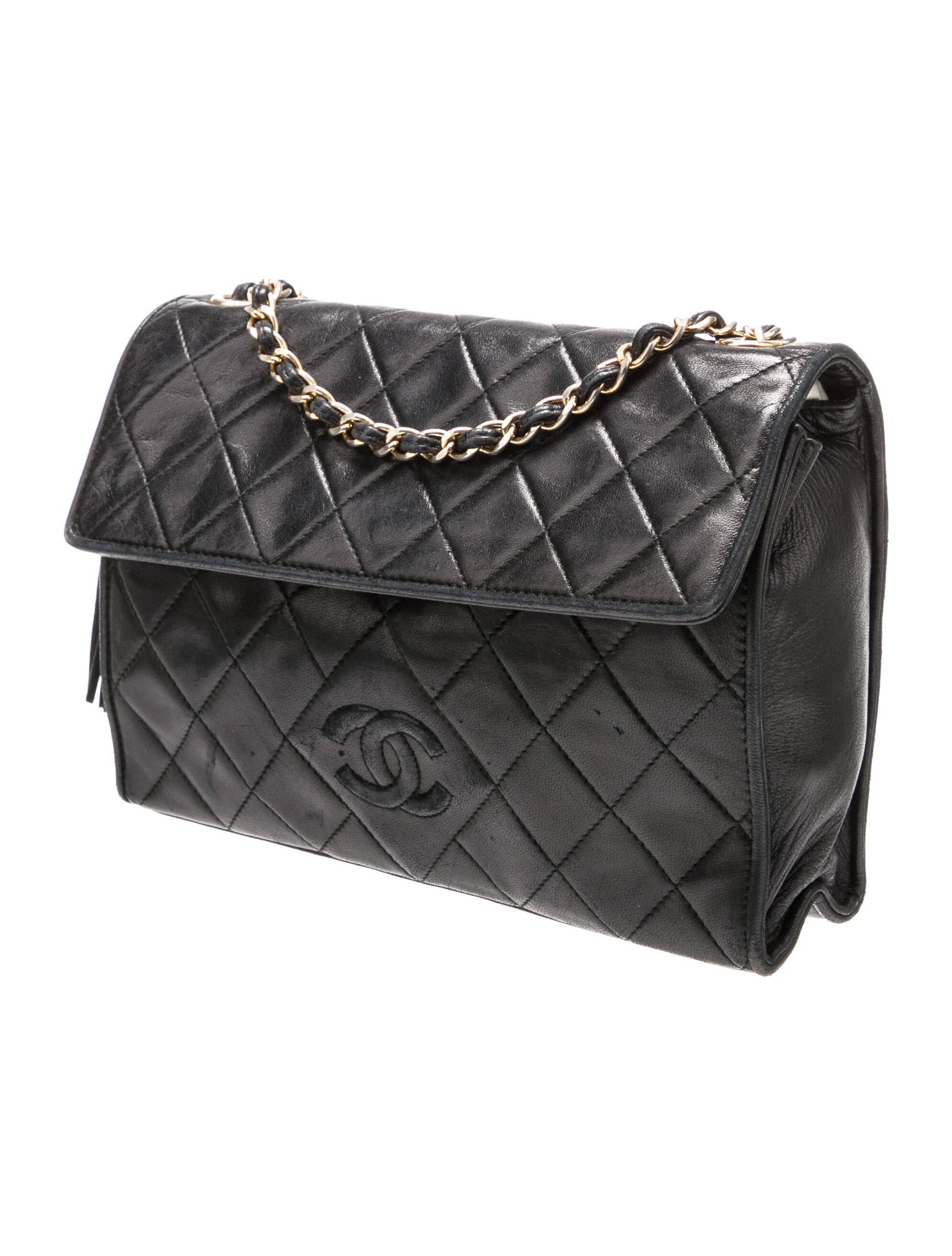 Chanel Vintage Quilted Shoulder Bag Black Shoulder Bags, Handbags