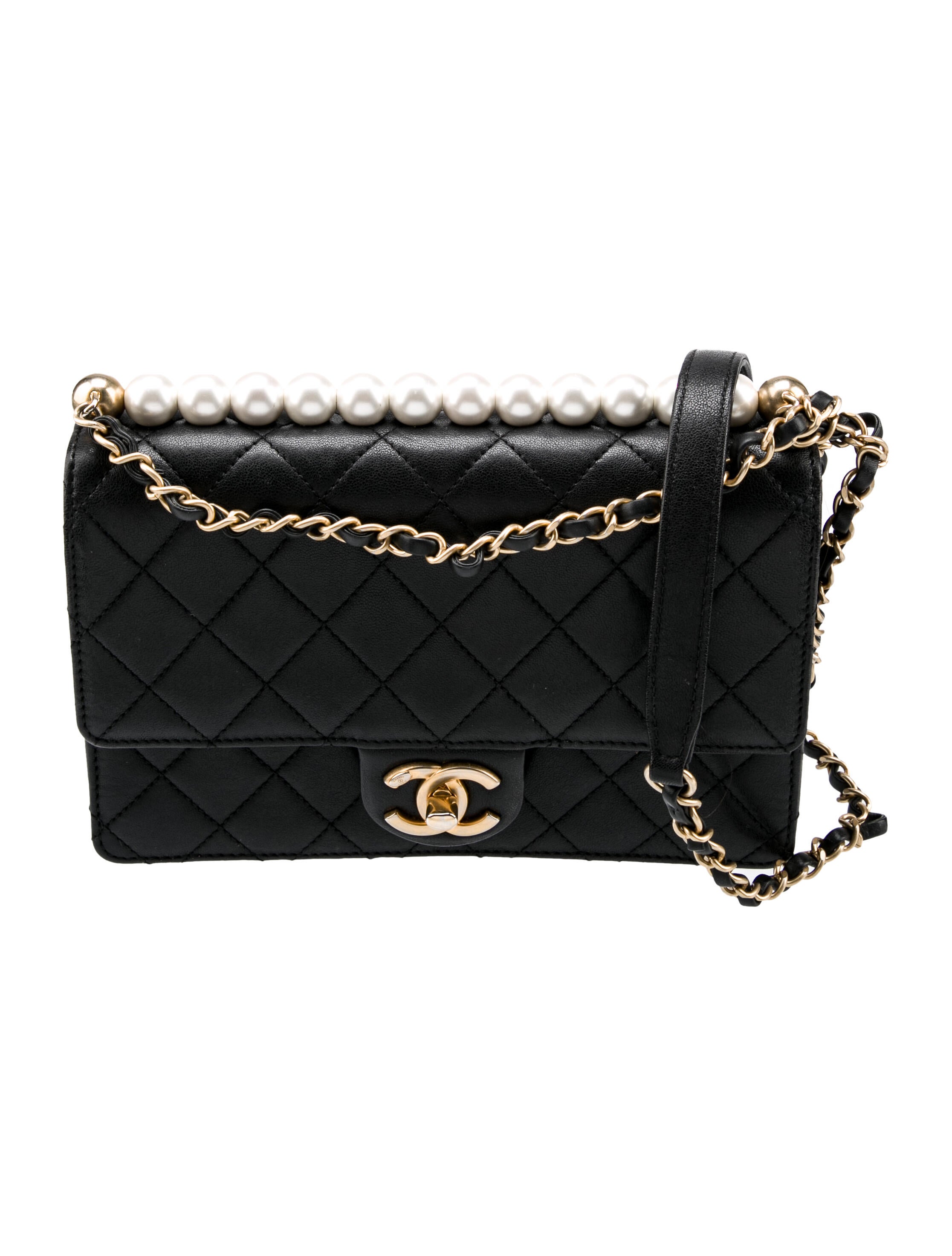 Chanel Chic Pearls Flap Bag - Black Crossbody Bags, Handbags