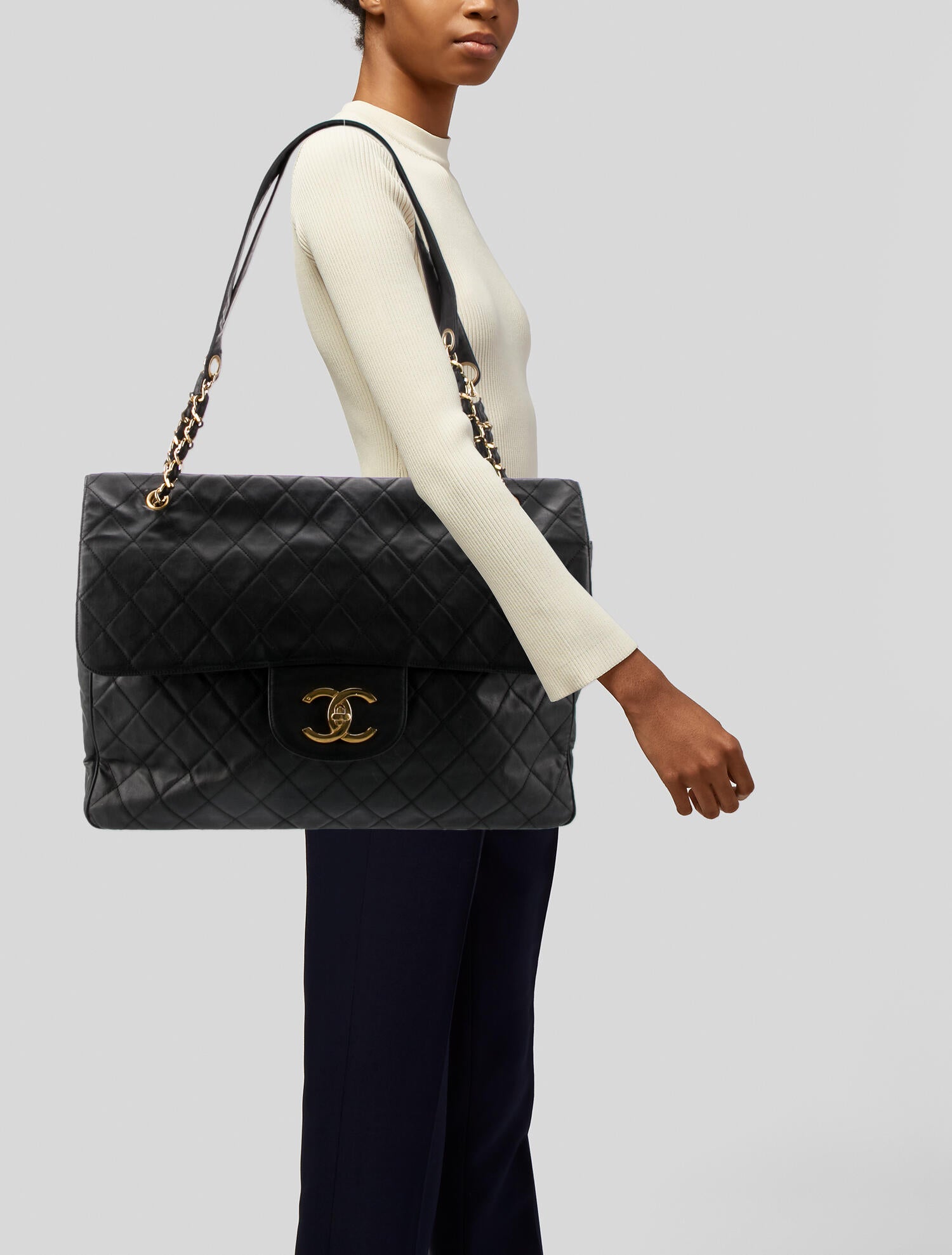 Chanel XXL Flap Bag Black Shoulder Bags, Handbags CHA976204 The