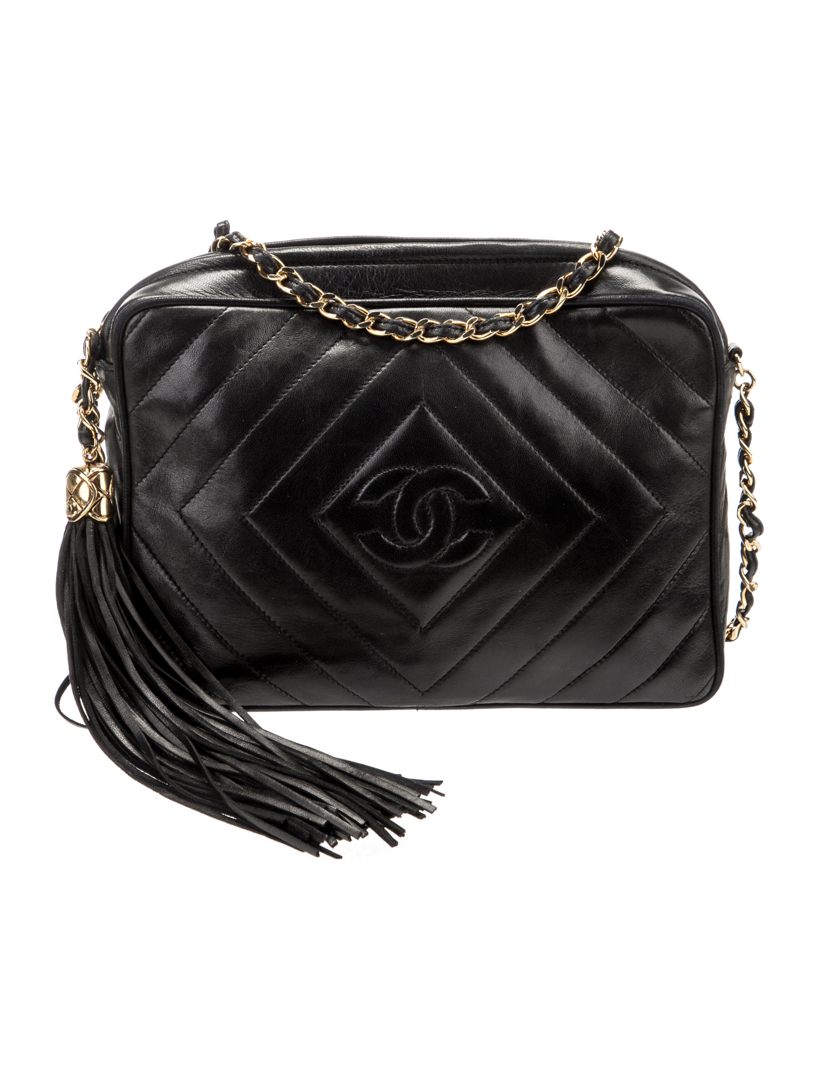 Chanel Diamond Quilt CC Camera Bag Black Crossbody Bags, Handbags