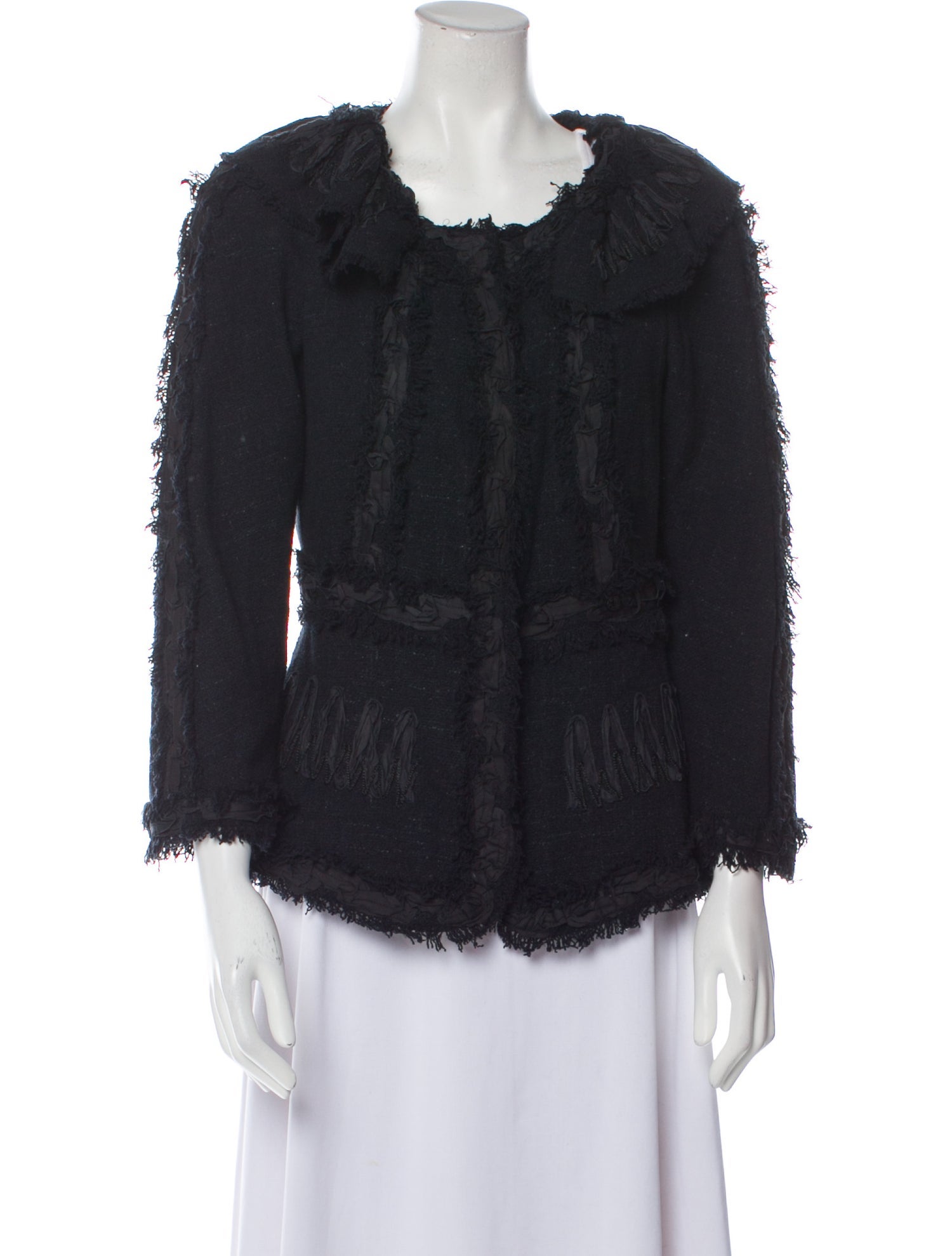 Chanel 2009 Faux Fur Jacket Black Jackets, Clothing CHA980392 The