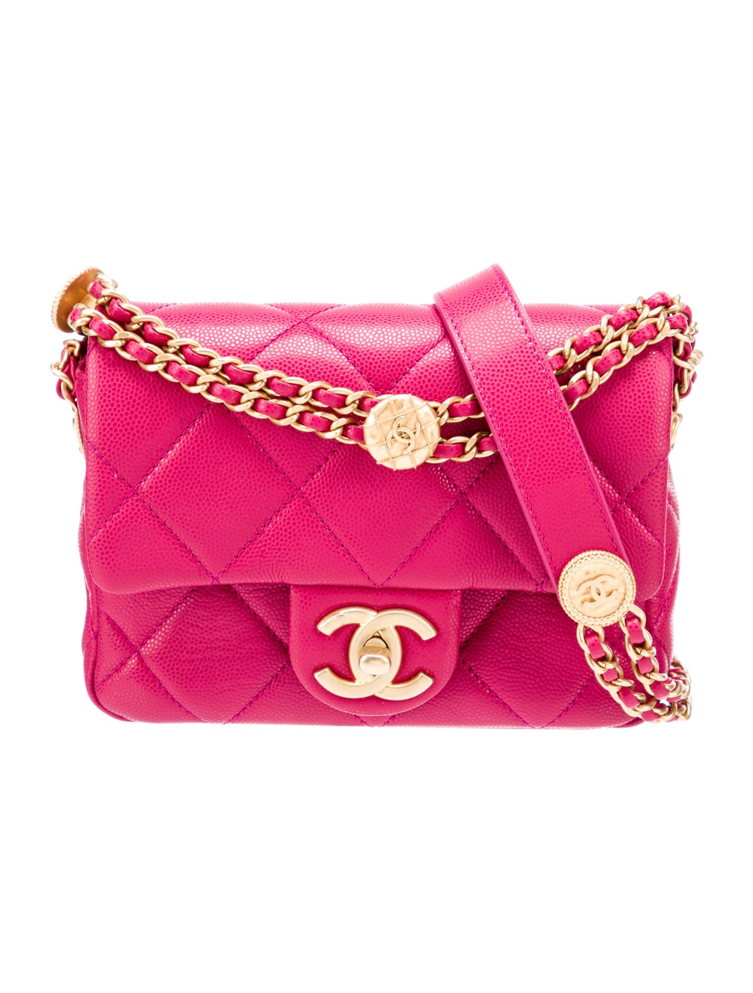 Chanel 2022 Mini Twist Your Buttons Flap Bag Pink Crossbody Bags