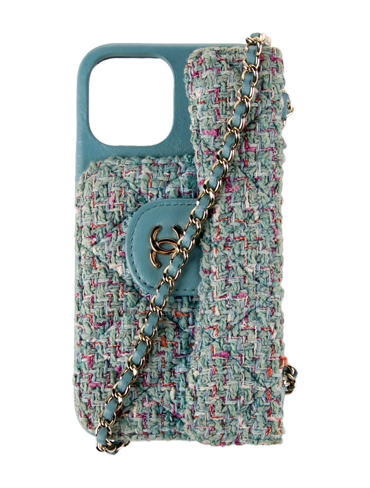 chanel tweed phone case