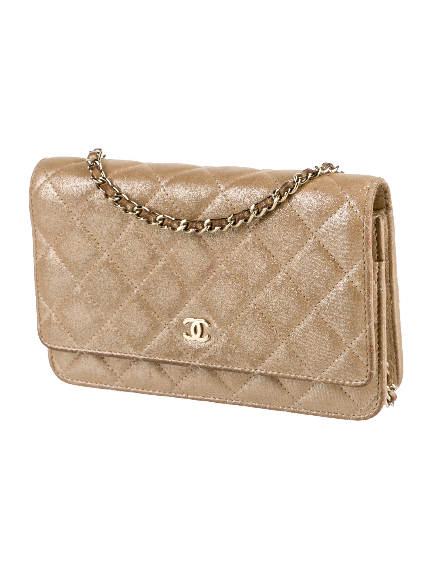 Chanel Travel Ligne Wallet On Chain Gold Crossbody Bags, Handbags CHA996946 The RealReal