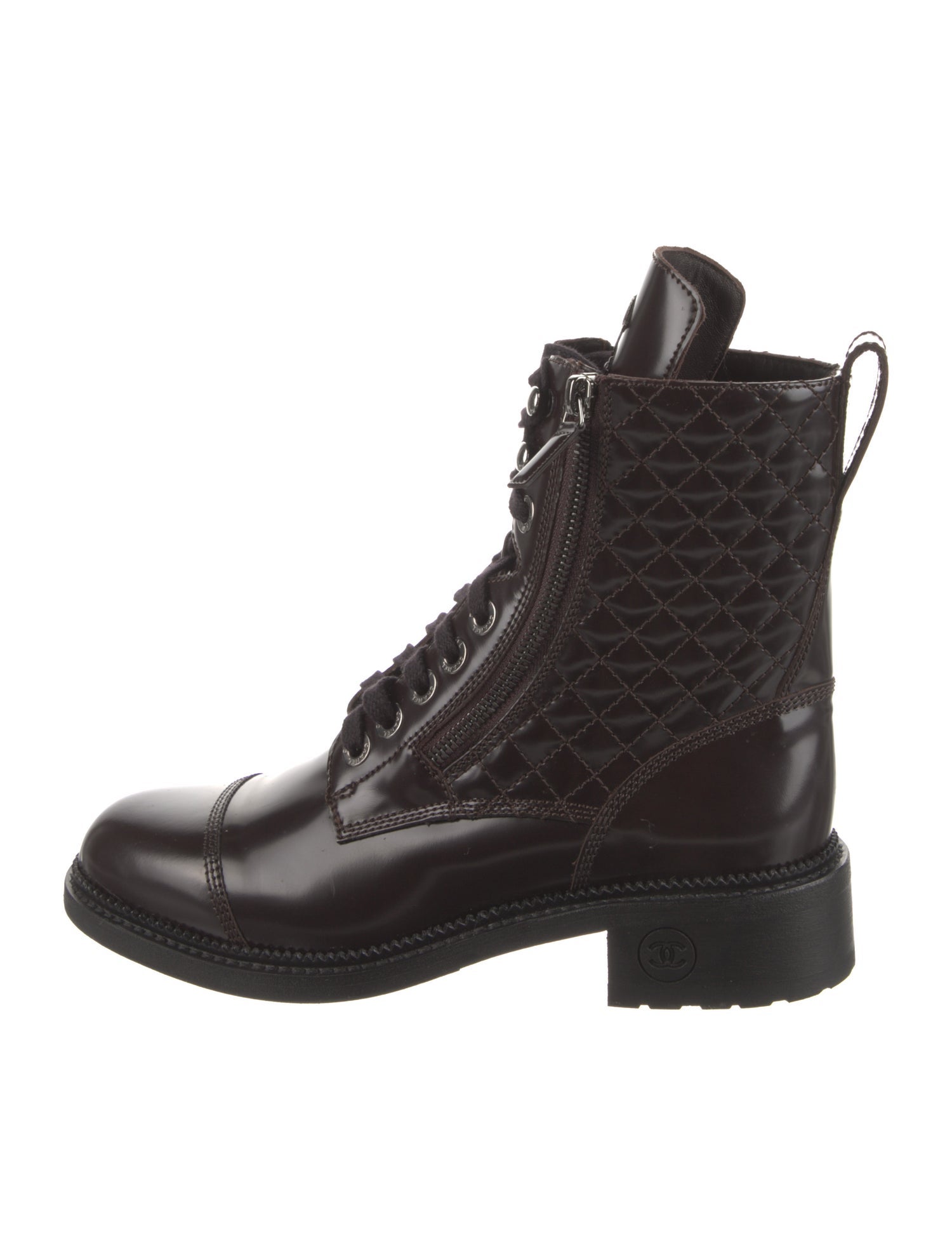 Chanel 2018 Interlocking CC Logo Combat Boots