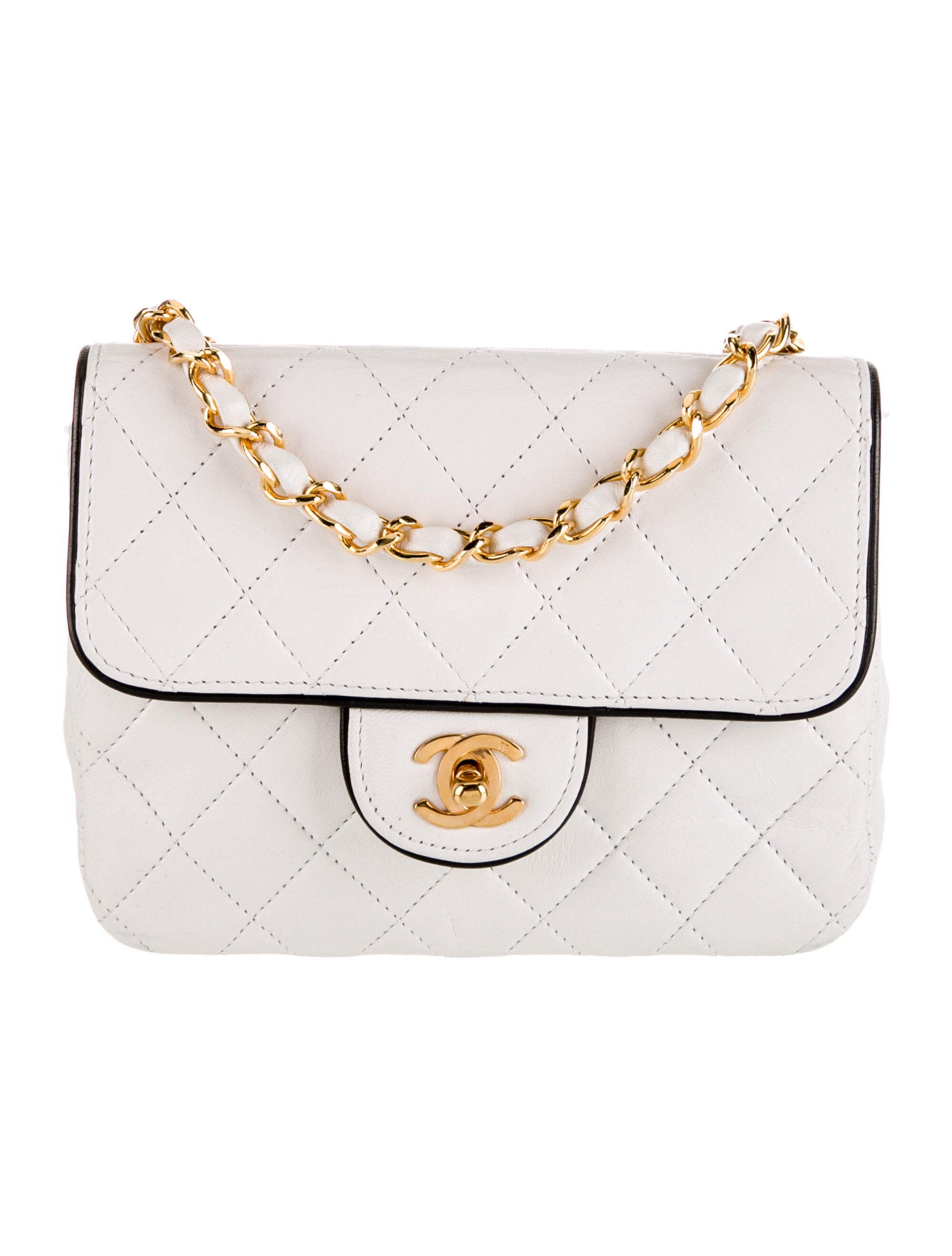Chanel Quilted Mini Square Flap Bag White Crossbody Bags, Handbags